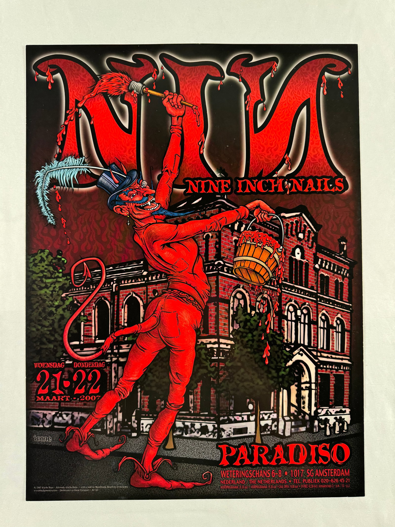 Nine Inch Nails Amsterdam Paradiso March 2007 Original Concert Gig Poster (1 of 5)