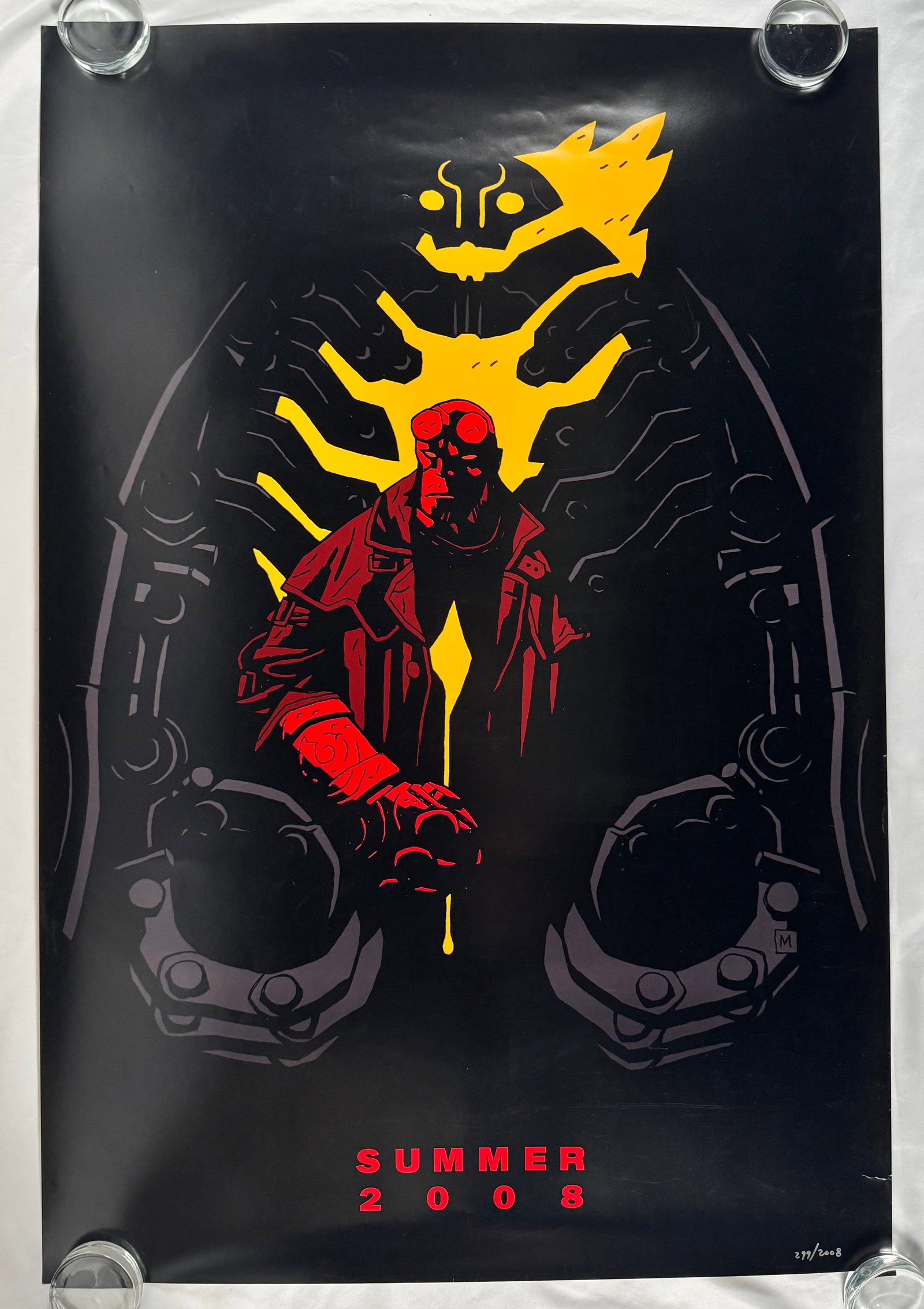 Hellboy II 2008 Numbered Poster 299/2008 Mike Mignola Dark Horse (1 of 3)