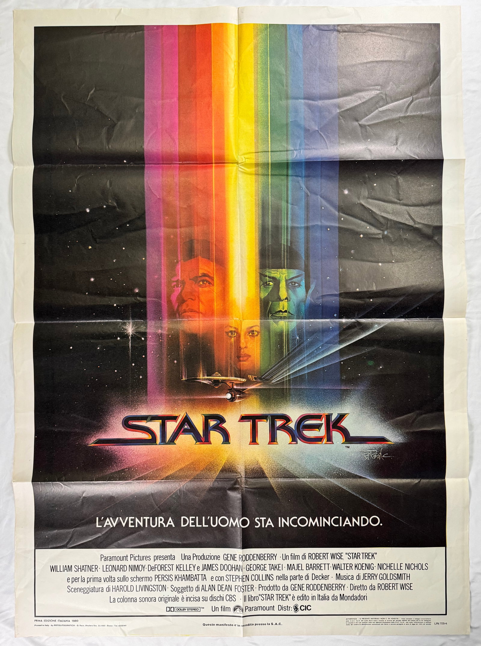 Star Trek: The Motion Picture 1979 Large Original 2 Fogli Italian 1P Folded Movie Poster 39x55" Wise (1 of 6)