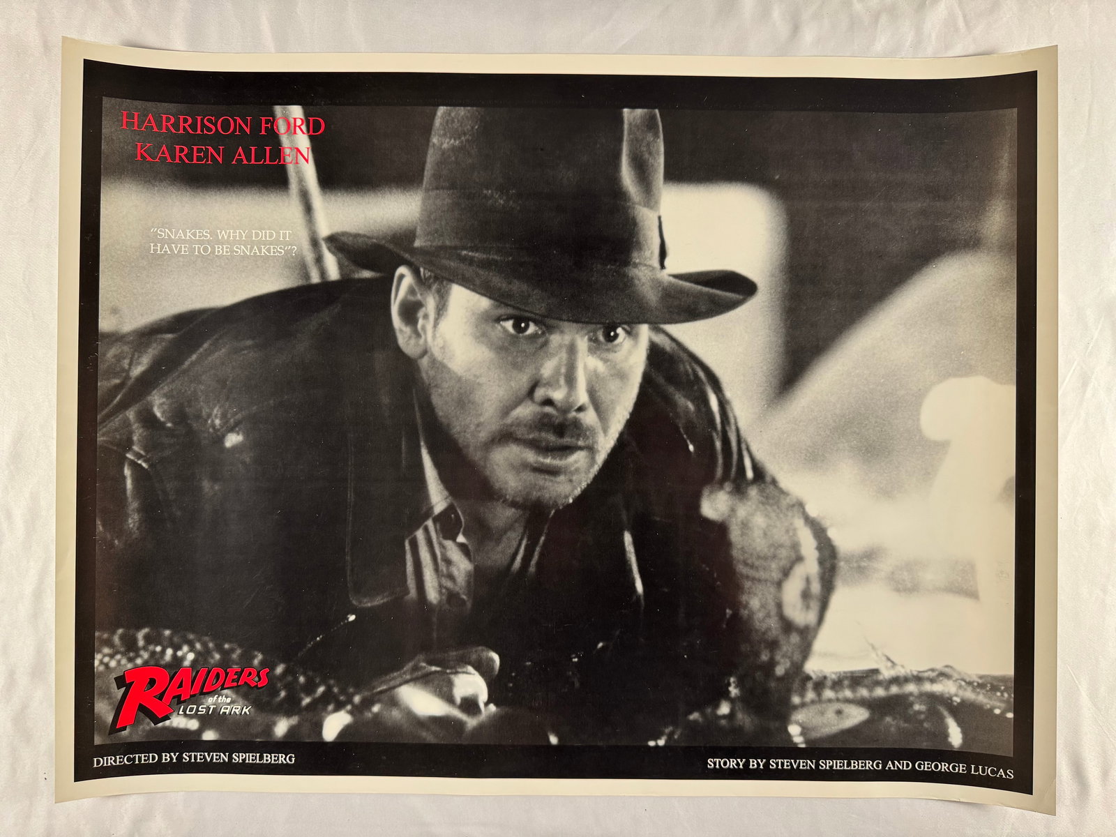 Raiders of the Lost Ark 1981 Snakes Poster Steven Spielberg Harrison Ford Karen Allen (1 of 6)