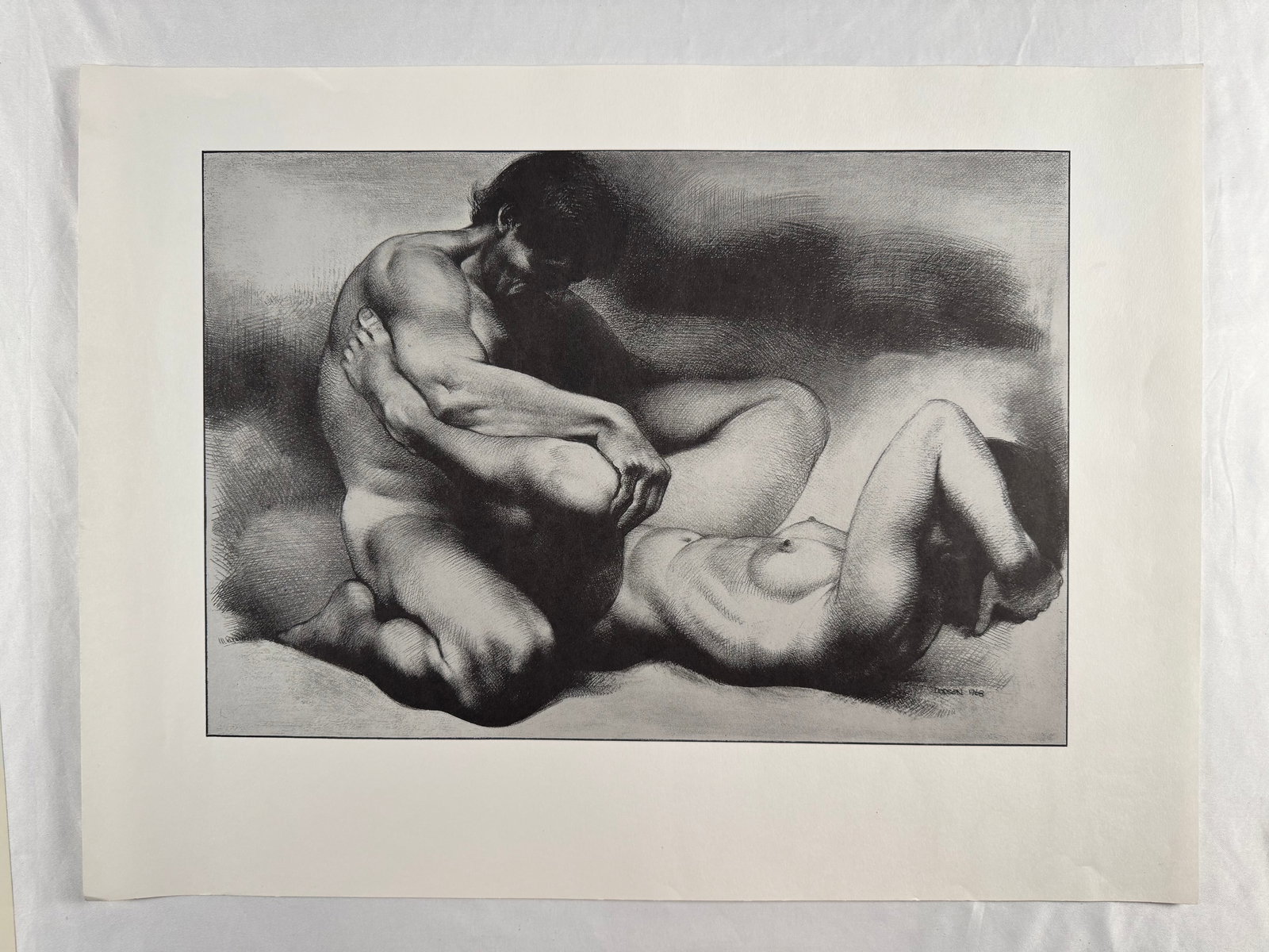 Betty Dodson Friends 1968 Love Pictures Portfolio Black and White Print Sexual Positions: Print titled Friends by Betty Dodson from the 1968 Love Pictures portfolio. Black and white image depicting figures with artist attribution and series context provided.