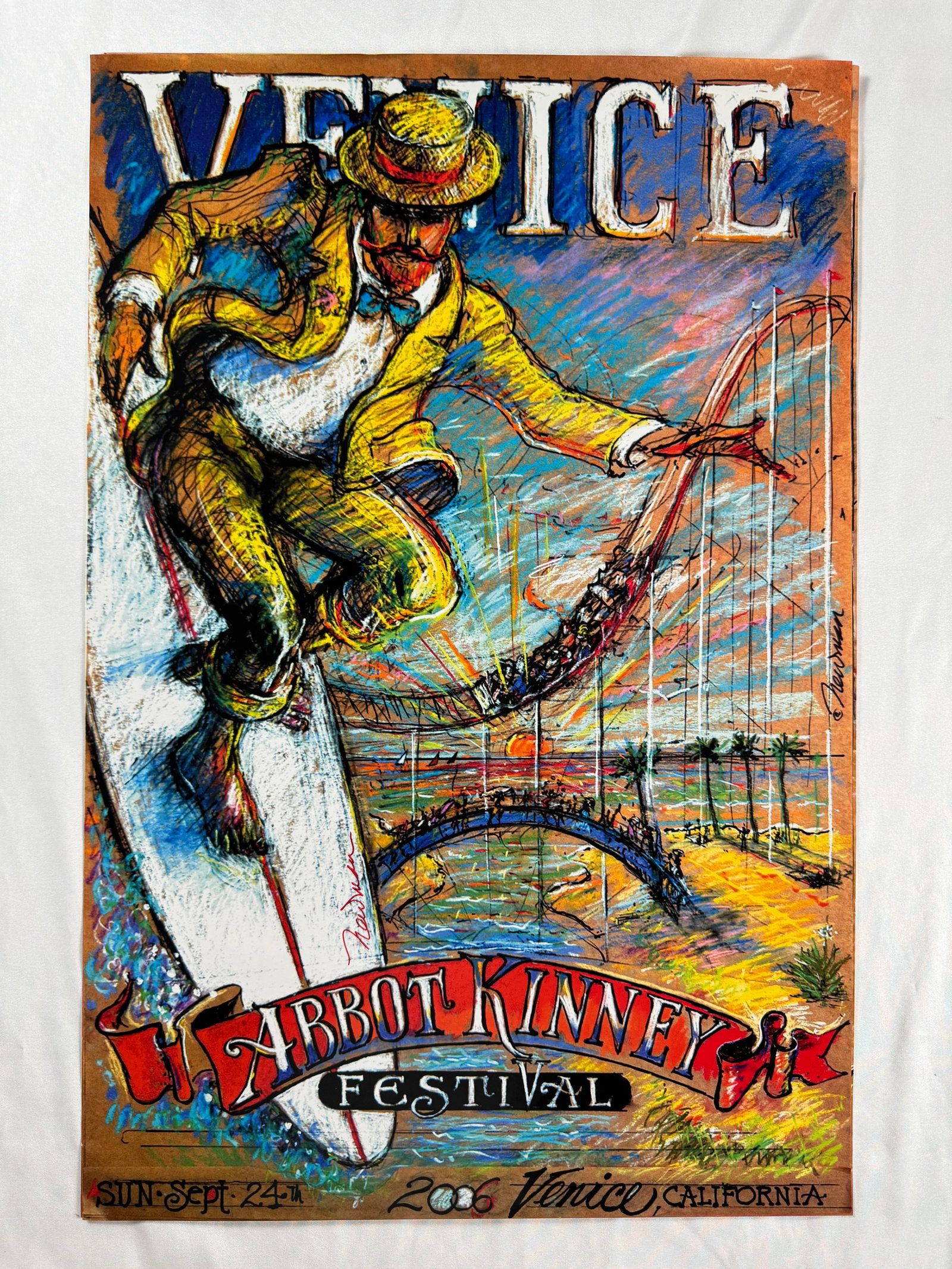 Venice Beach Original 2006 Poster Signed by Earl Newman 17.5x23 (1 of 5)