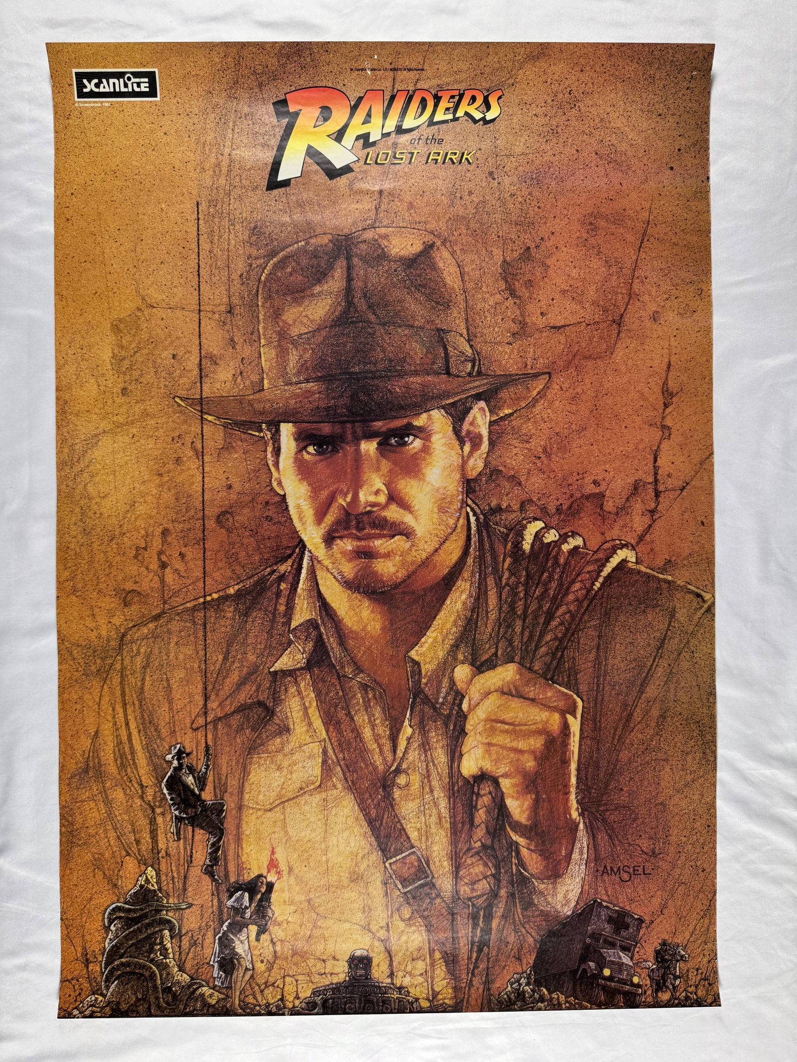 Raiders of the Lost Ark 1981 Scanlite Portrait Poster Spielberg Harrison Ford Couple (1 of 6)