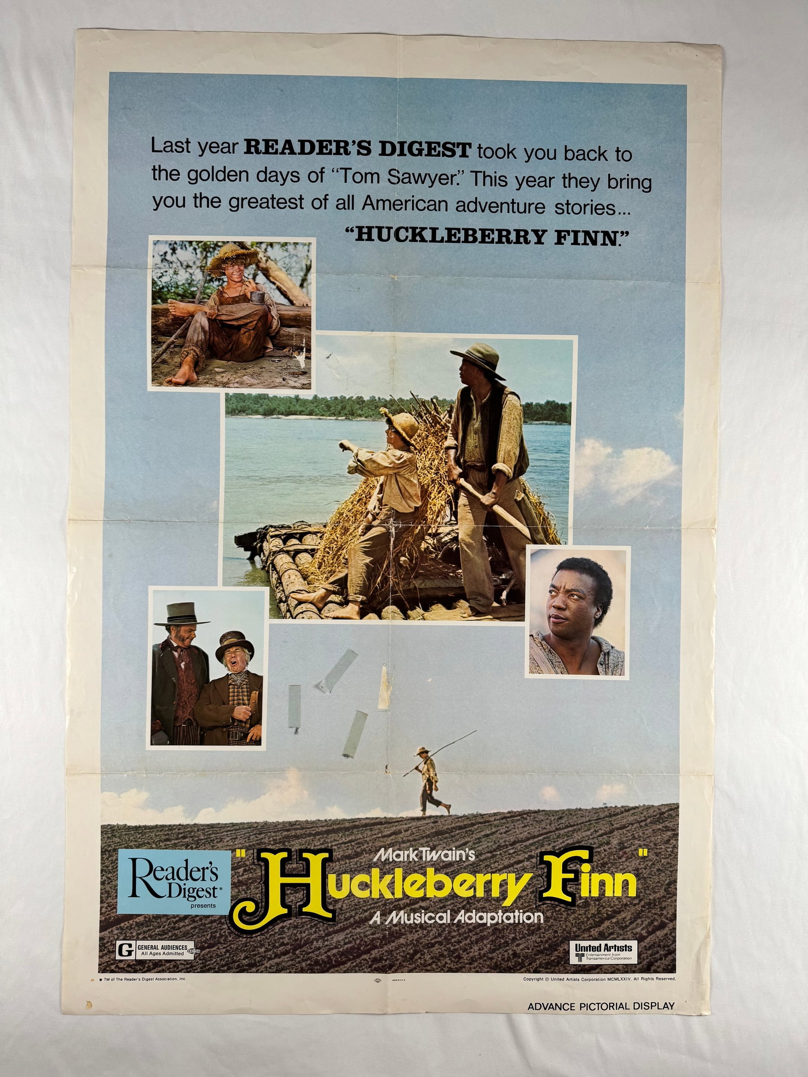 Huckleberry Finn 1960 Original Vintage One Sheet 1SH Movie Poster 27x41" (1 of 7)