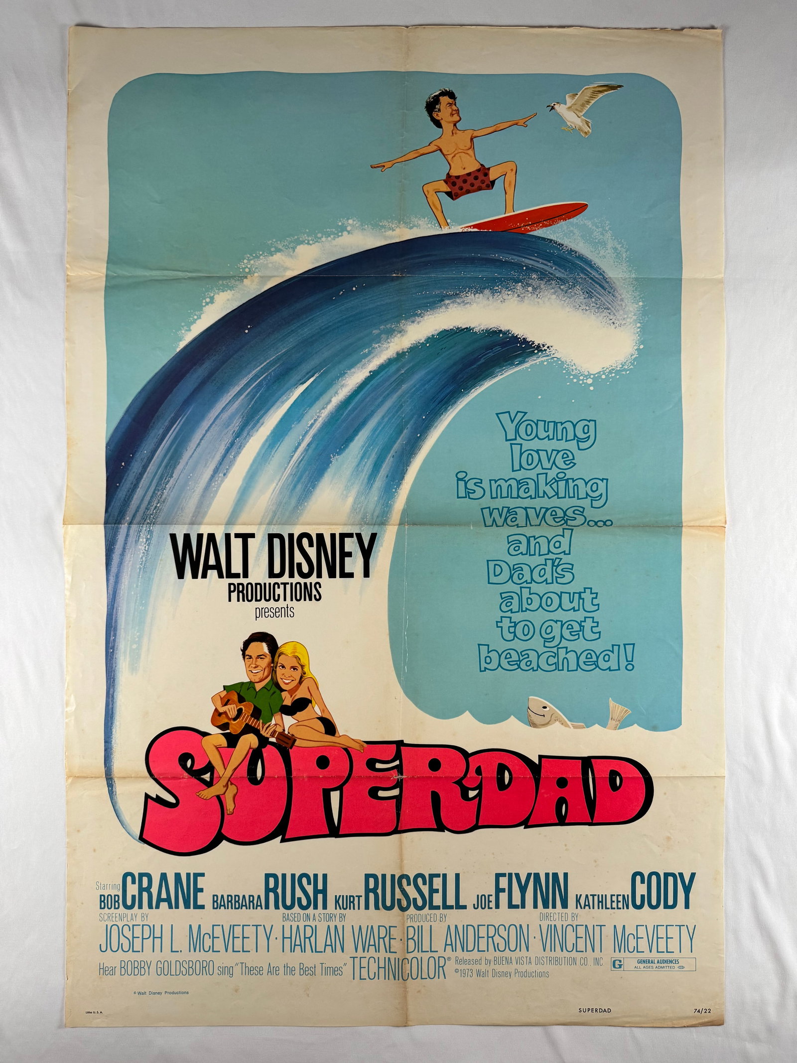 Superdad 1973 Original Vintage One Sheet 1SH Movie Poster 27x41" Walt Disney (1 of 6)