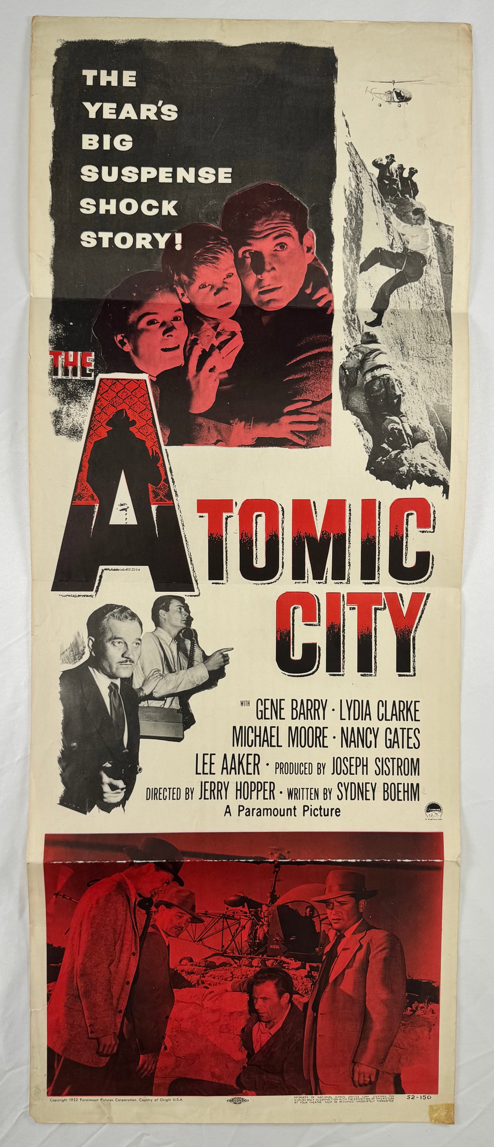 Atomic City (1952) Original Atomic Age Insert Movie Poster 14x36 Jerry Hopper Gene Barry (1 of 5)