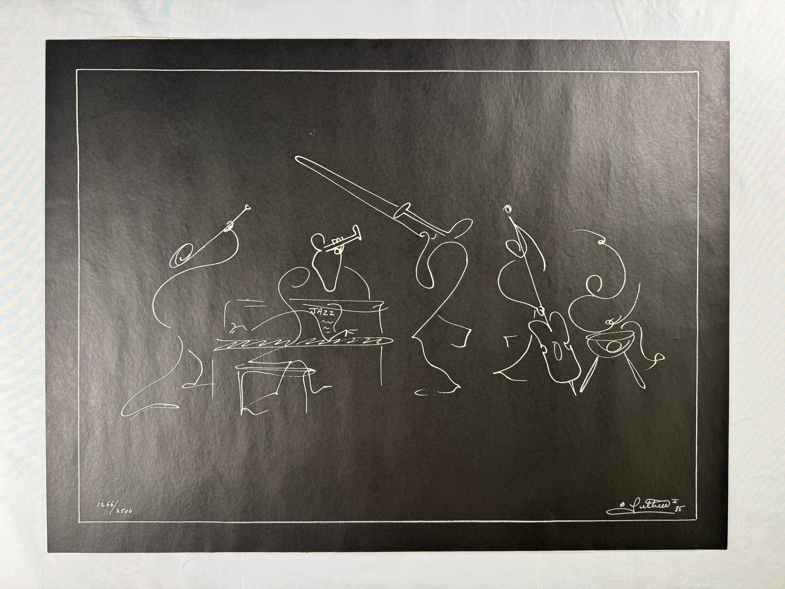 George B. Luttrell Abstract Jazz Scene Print Signed and Numbered 1266/2500 (1 of 6)