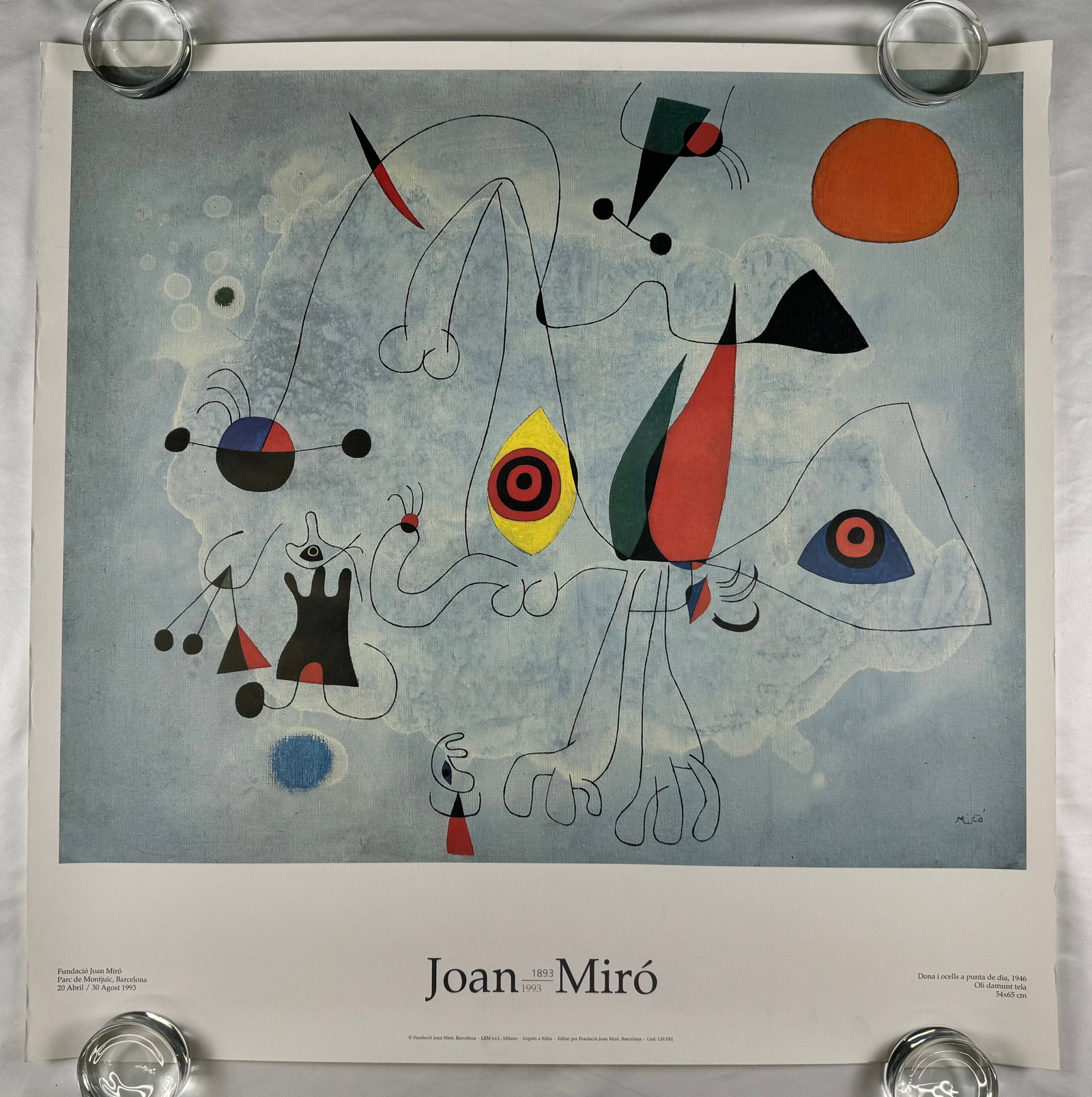 Joan Miro Dona i Ocells a Punta del Dia 1993 Exhibition Poster Barcelona (1 of 6)