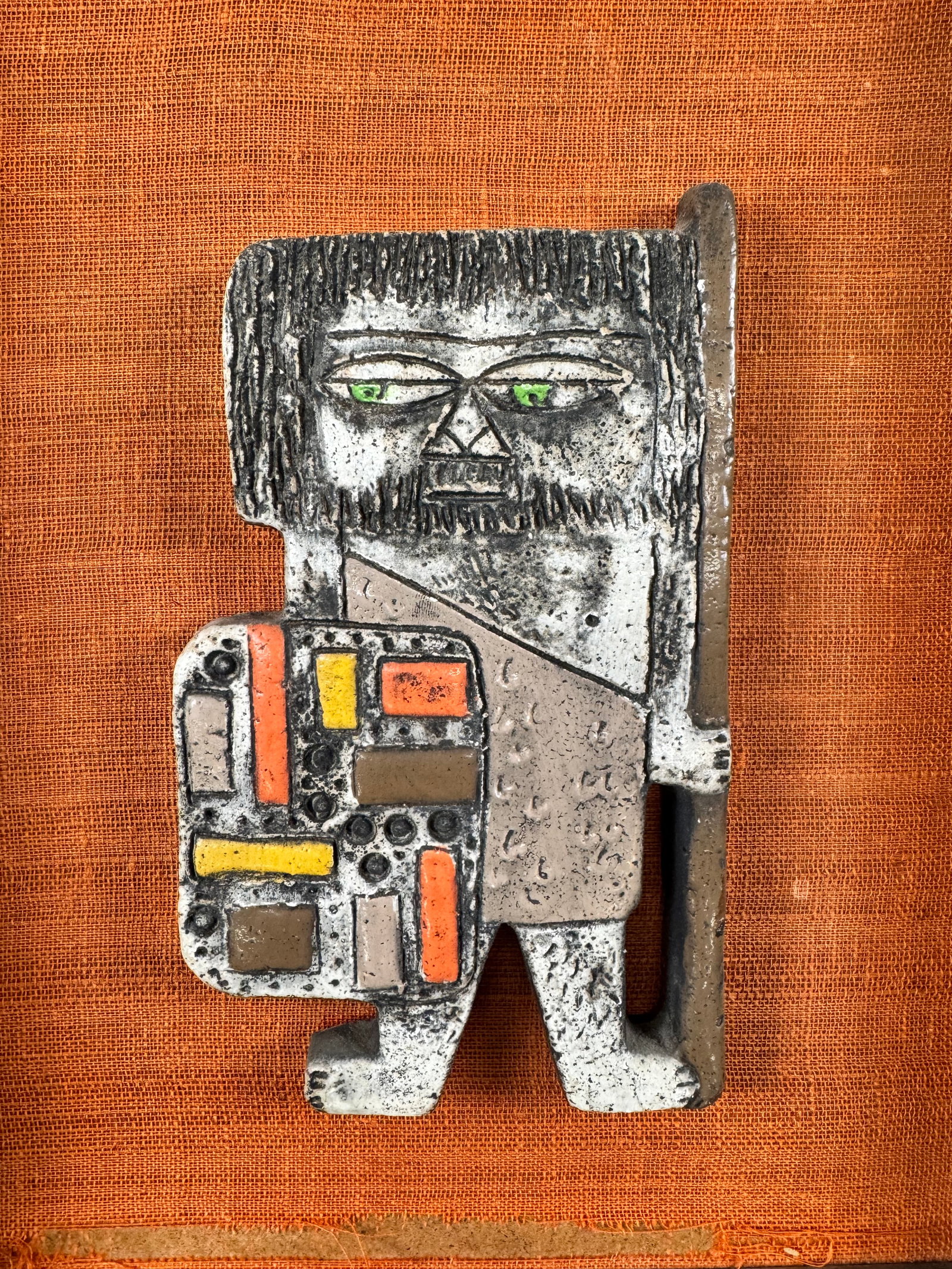Marcello Fantoni Original Framed Ceramic Figural Wall Plaque (1 of 5)