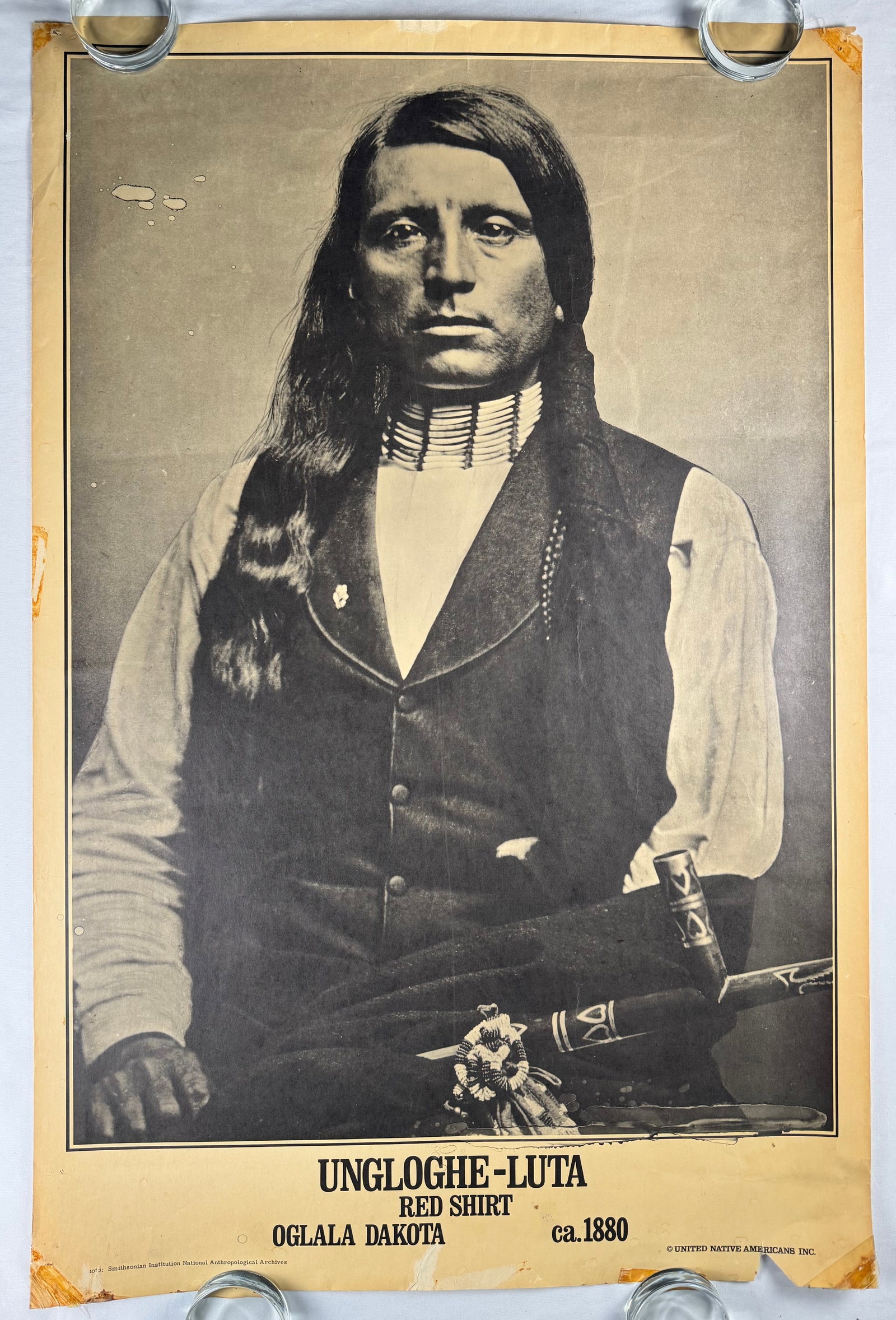 Ungloghe-Luta Red Shirt Oglala Dakota 1880 Poster Native American 23x35" (1 of 7)
