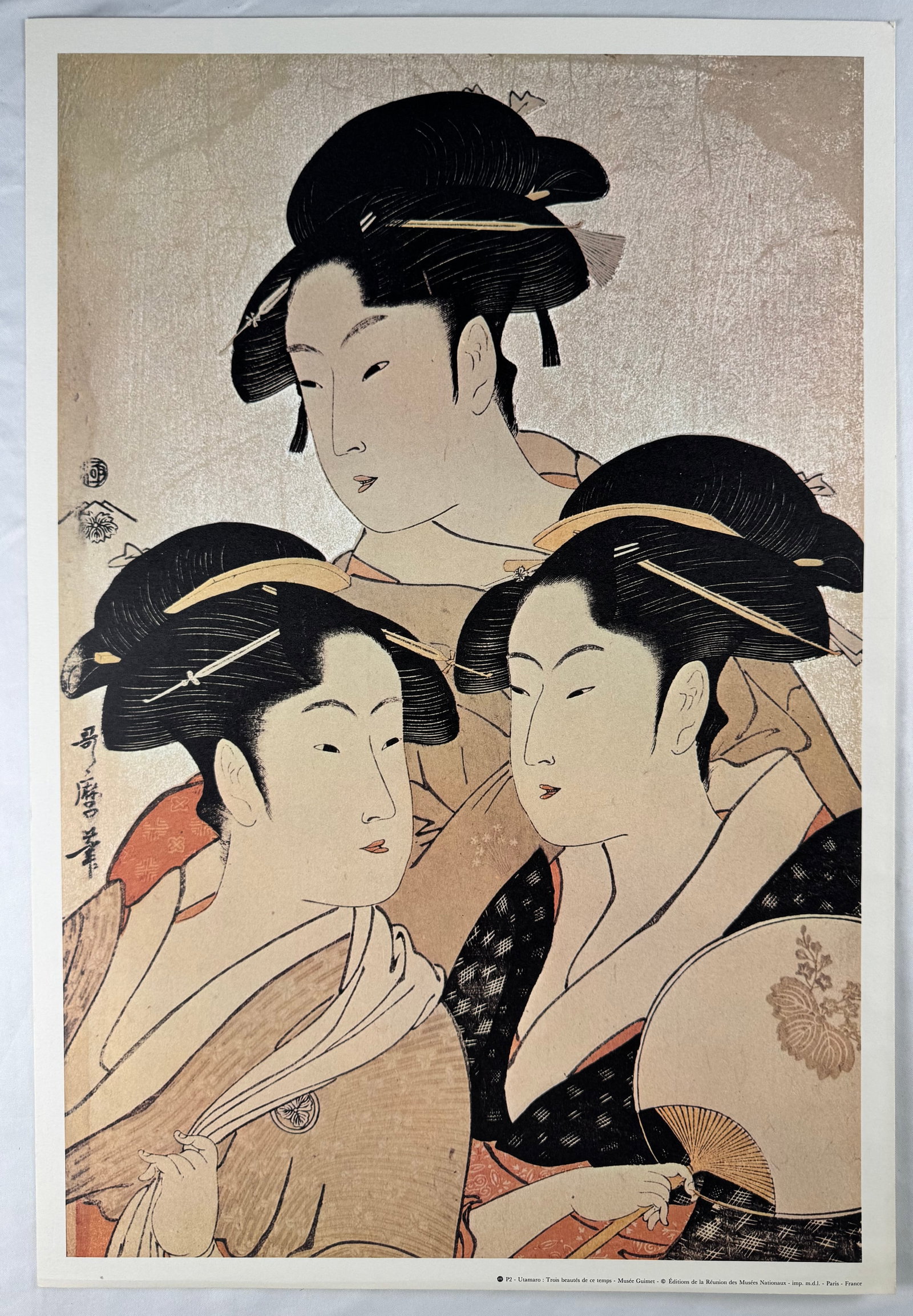 Kitagawa Utamaro Three Beauties Japanese Print Poster Ukiyo-e Composition 16.5x24" (1 of 5)