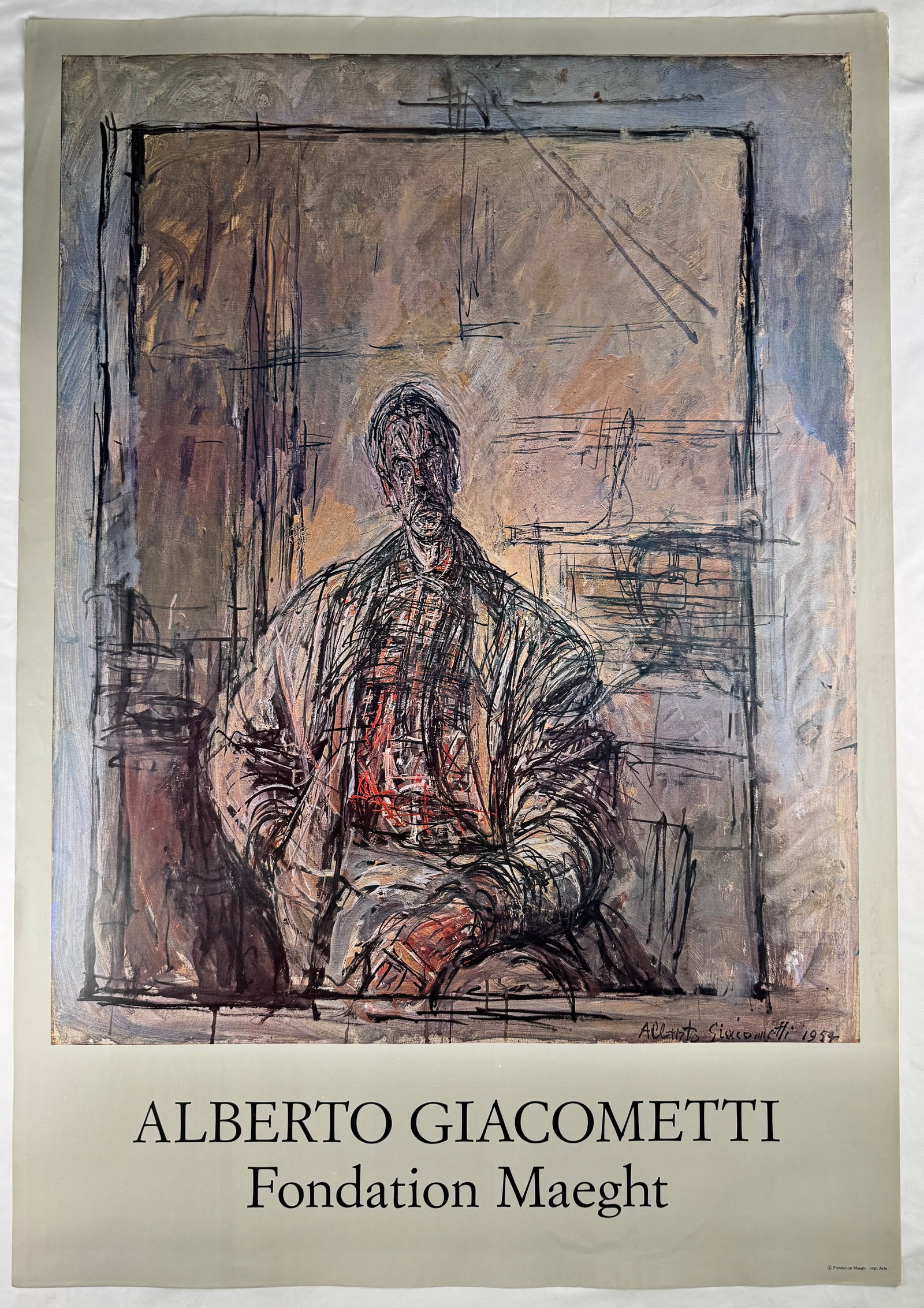 Alberto Giacometti Fondation Maeght Exhibition Poster Seated Figure 27x39" (1 of 4)