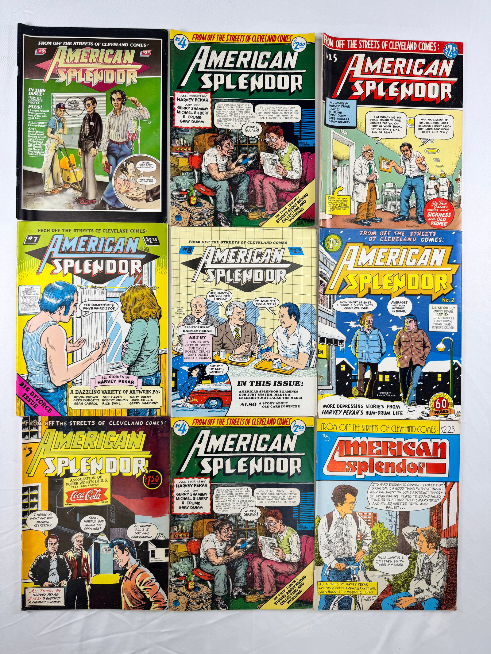Lot of 9 American Splendor Comics Harvey Pekar Assorted Issues 1970s-1980s (1 of 4)