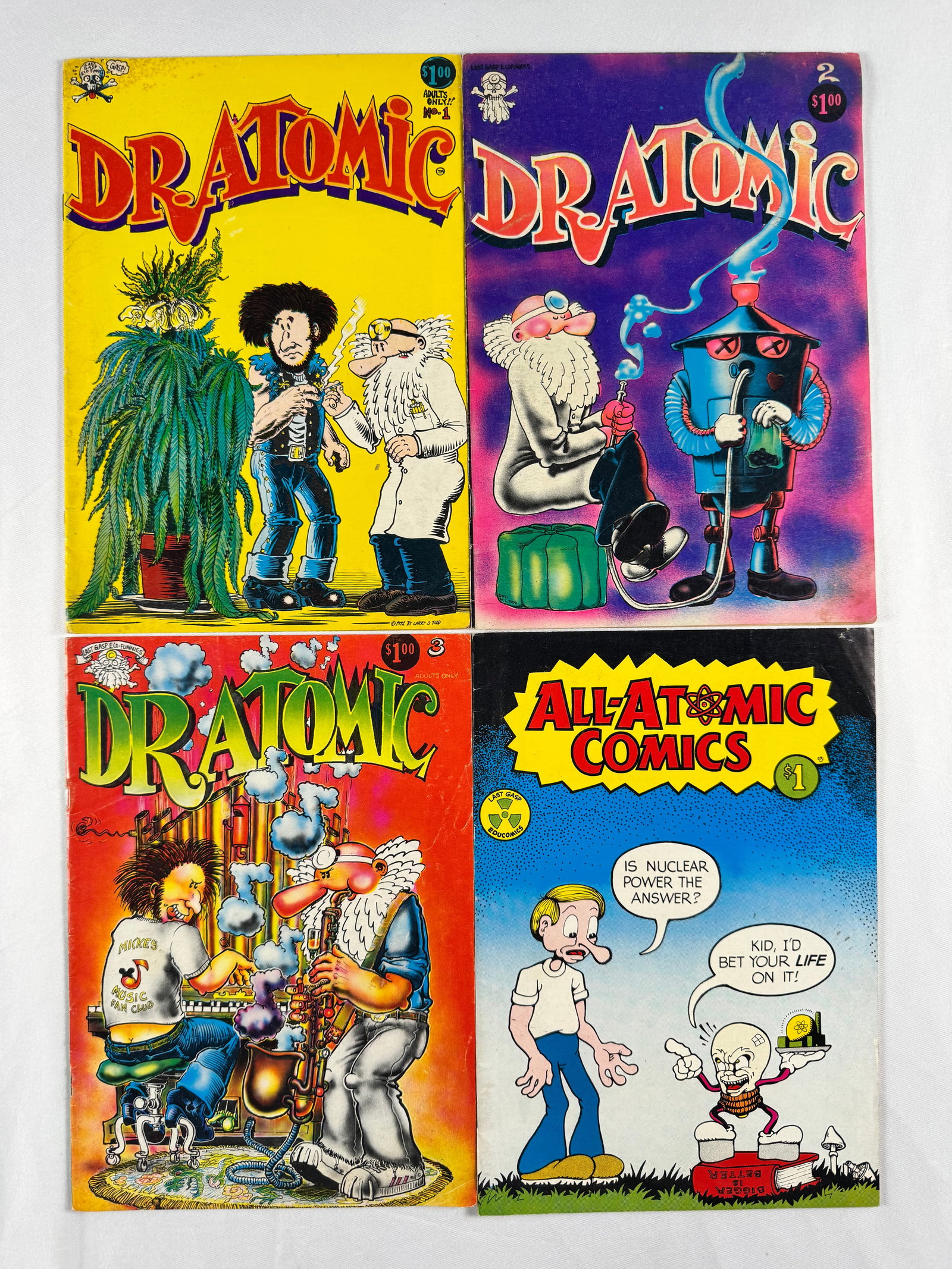 Lot of 4 Dr Atomic Comics No.1 2 3 and All Atomic Comics Underground Comix (1 of 5)