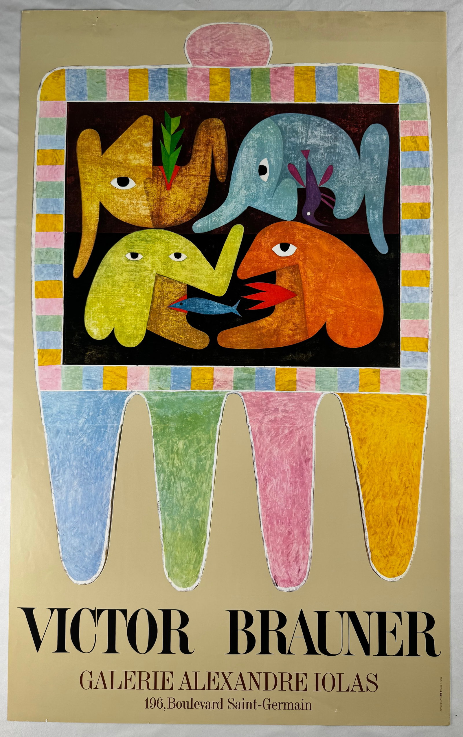 Victor Brauner Galerie Alexandre Iolas Paris Exhibition Poster Surrealist Work 20x32.5" (1 of 5)
