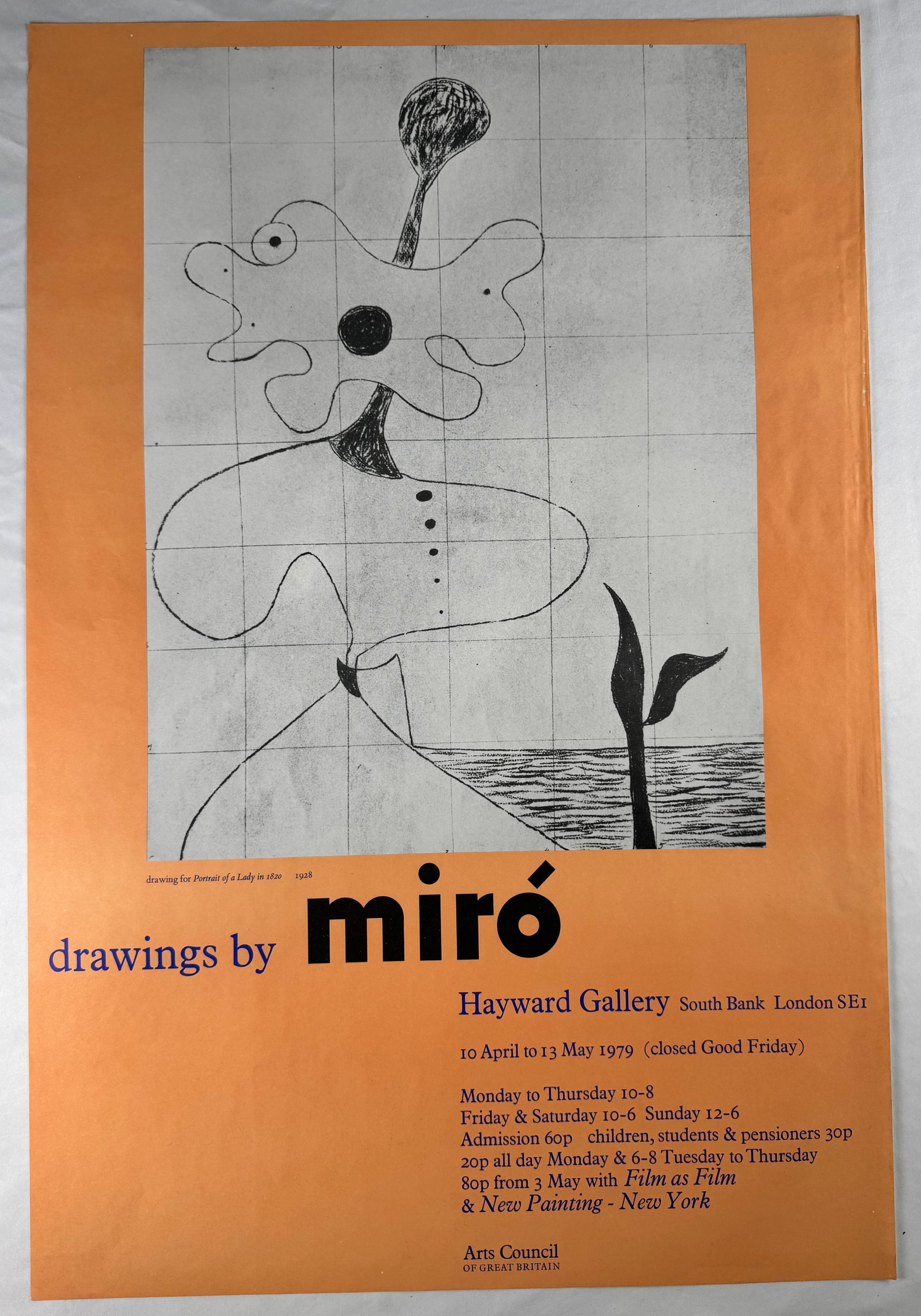 Joan Miro Drawings Hayward Gallery London 1979 Exhibition Poster 20x30" (1 of 4)