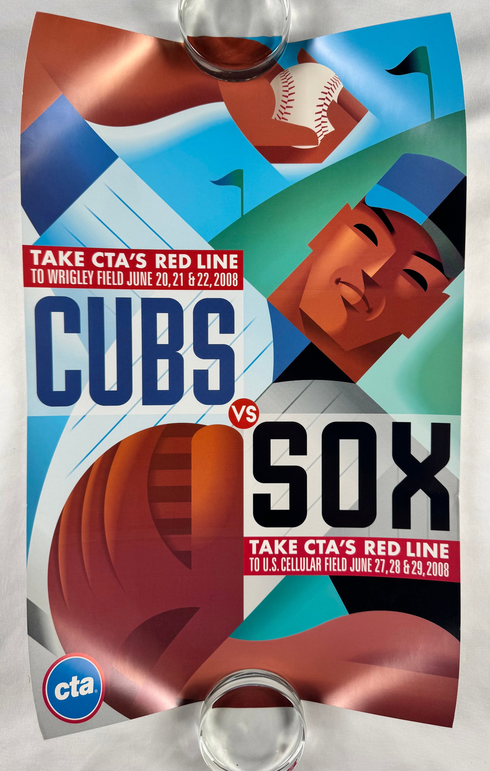 Cubs vs Sox 2008 CTA Poster 2008 by Steve Musgrave (1 of 4)