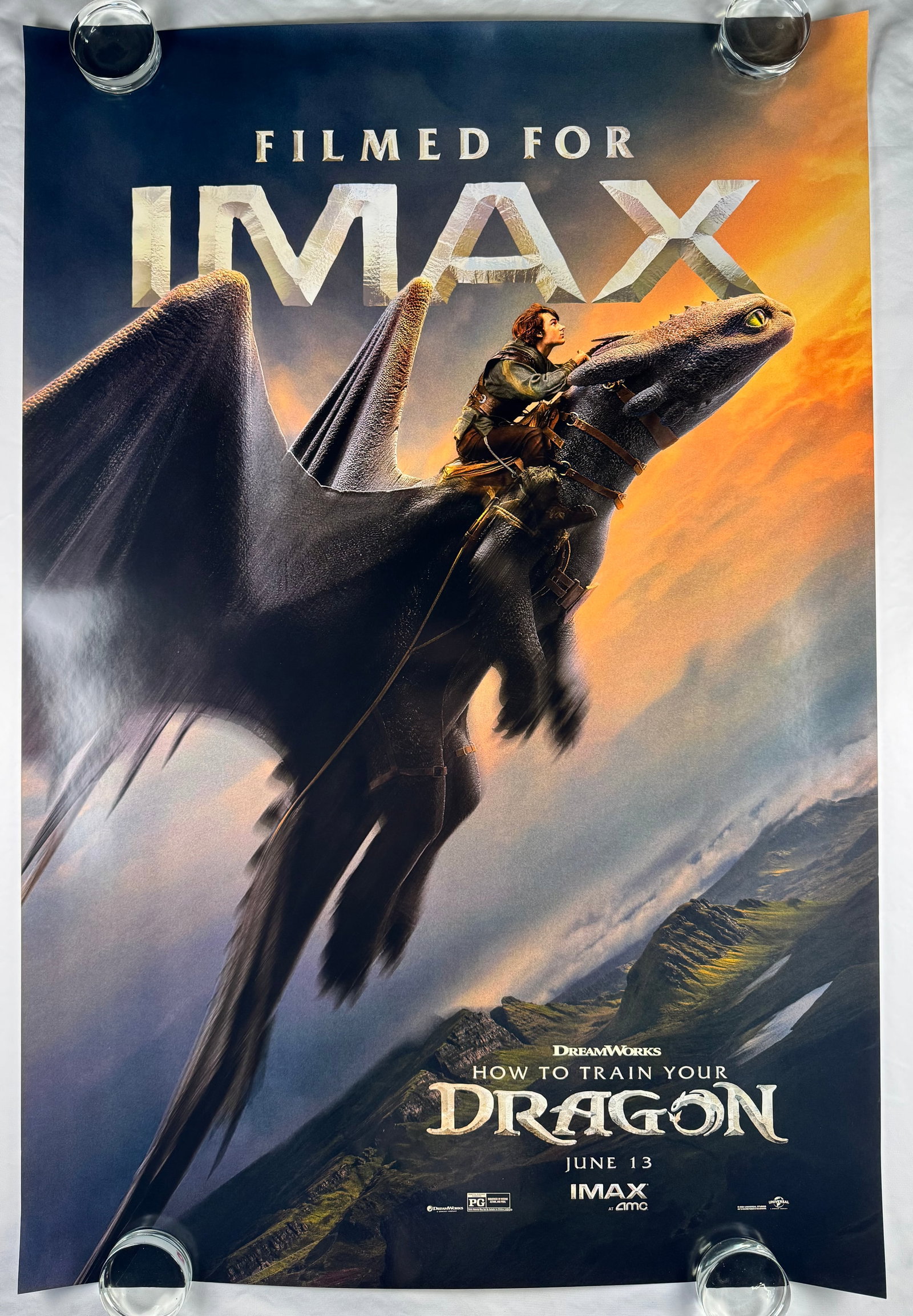How to Train Your Dragon 2025 Original One Sheet Teaser Poster 27x40": How to Train Your Dragon is a 2025 American fantasy adventure film and a live-action remake of the 2010 animated film, which itself is loosely based on the 2003 novel by Cressida Cowell. Produced by U