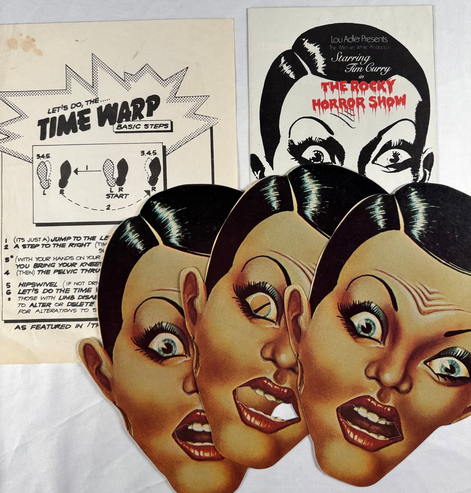 Rocky Horror Show Original Program Tim Curry Masks Time Warp Instructions Set (1 of 6)