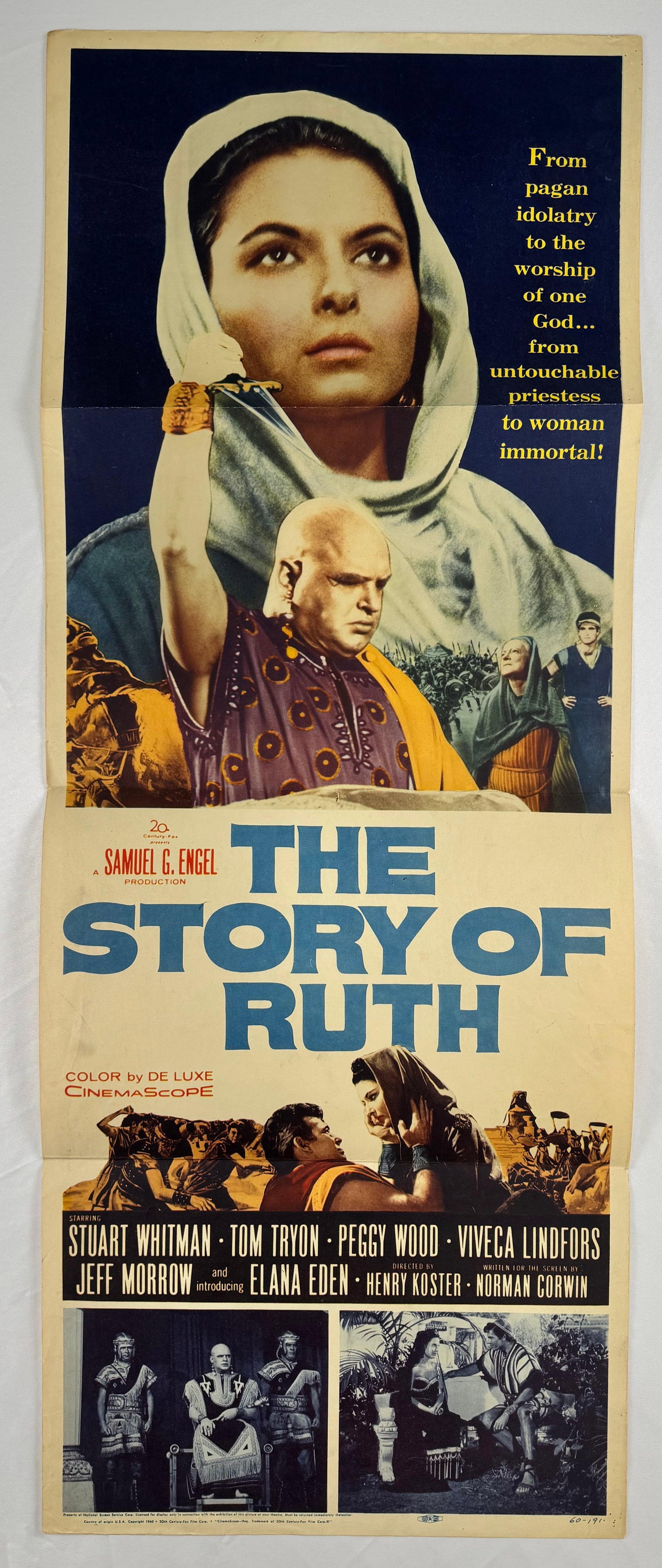The Story of Ruth (1960) Original Insert Movie Poster 14x36 Henry Koster Stuart Whitman (1 of 5)