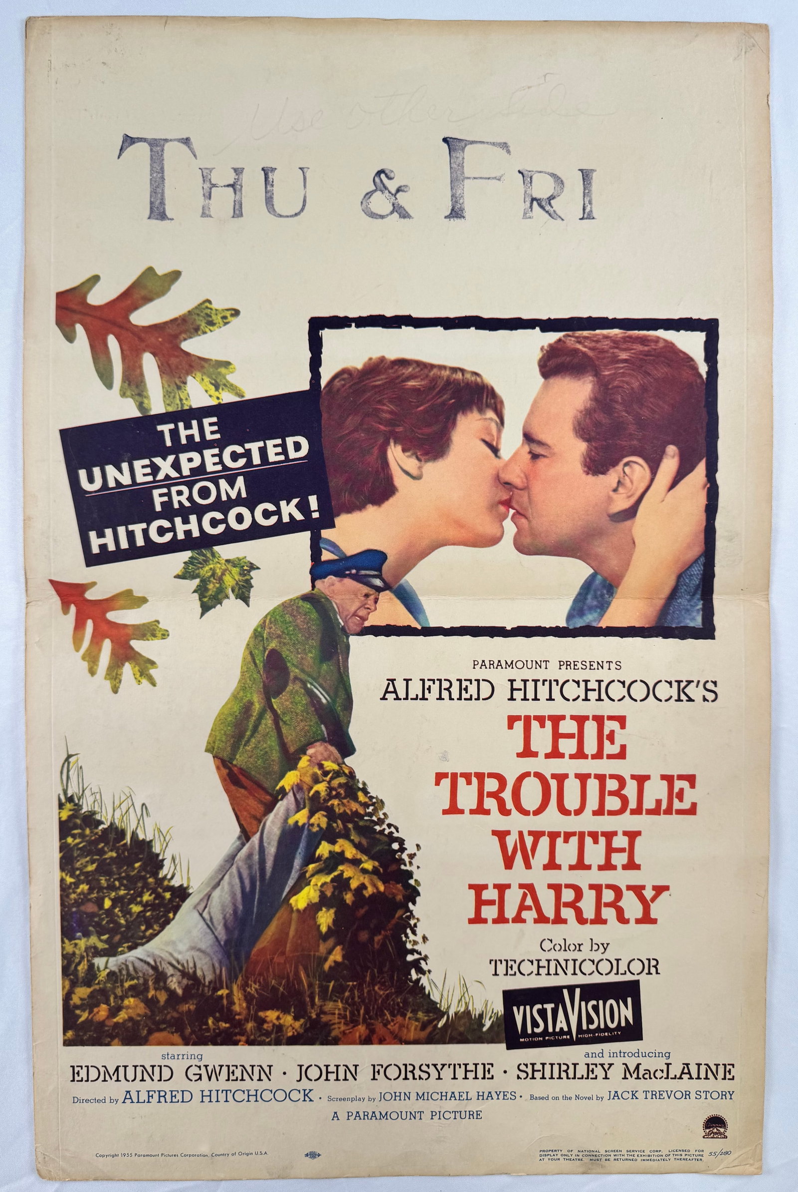 The Trouble with Harry (1955) Original Window Card Movie Poster Alfred Hitchcock Edmund Gwenn (1 of 5)