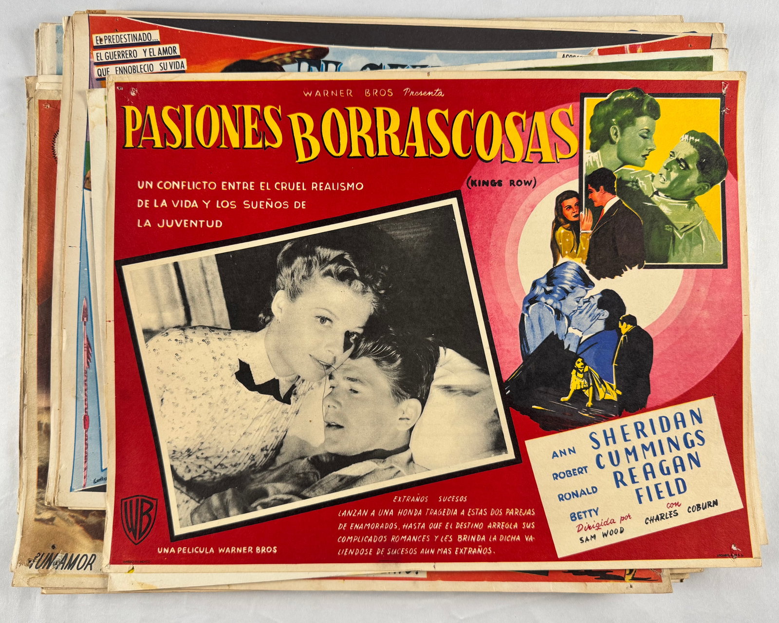 Lot of 24 Mexican Lobby Cards Kings Row (1942) Torpedo Run (1958) The Sea Wolf (1941) The (1 of 6)