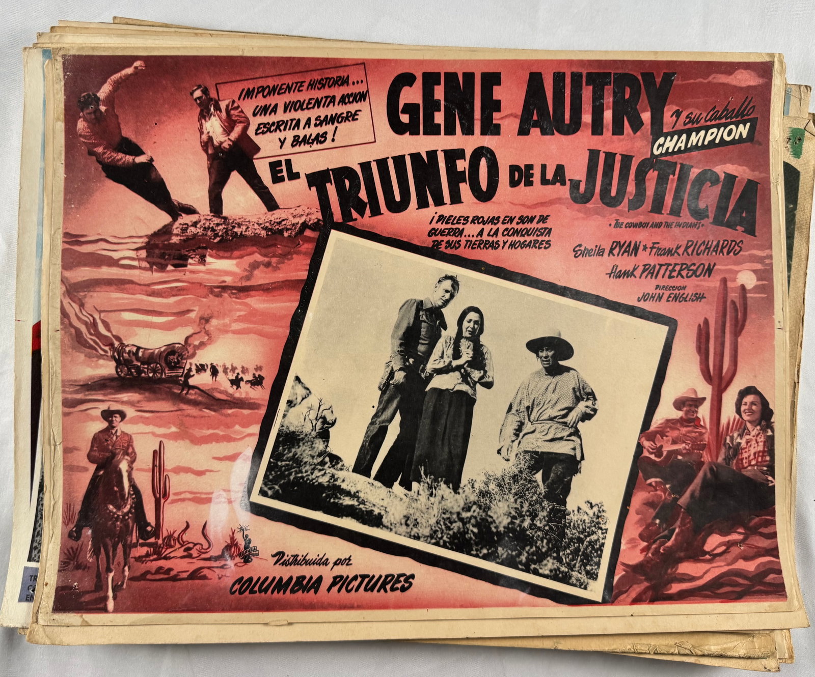 Lot of 25 Mexican Lobby Cards The Cowboy and the Indians (1949) Virginia City (1940) Junior Bonner (1 of 7)