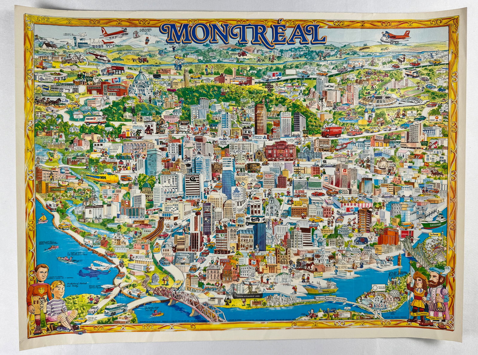 Illustrated Map of Montreal 1979 Cityscape Poster by Shunichi Yamamoto 19x14.5" (1 of 5)