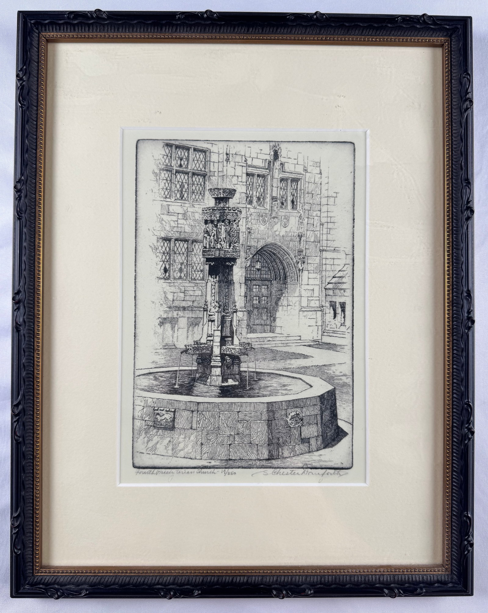 S Chester Staniforth Fountain Lincoln Church Etching Signed 14 250 Framed (1 of 5)