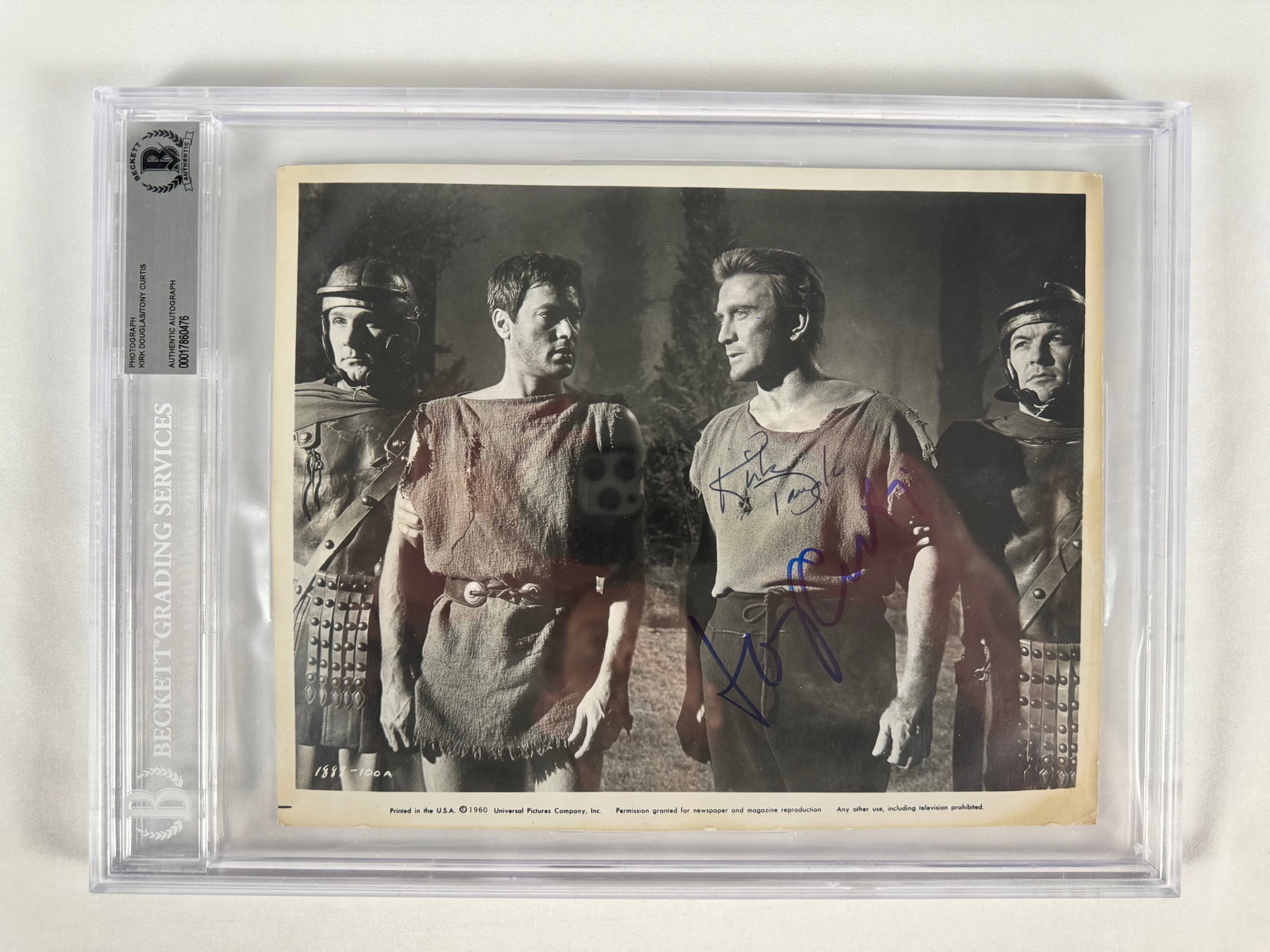Kirk Douglas and Tony Curtis 8x10" Golden Age of Hollywood Photo Beckett's COA Authenticated (1 of 6)
