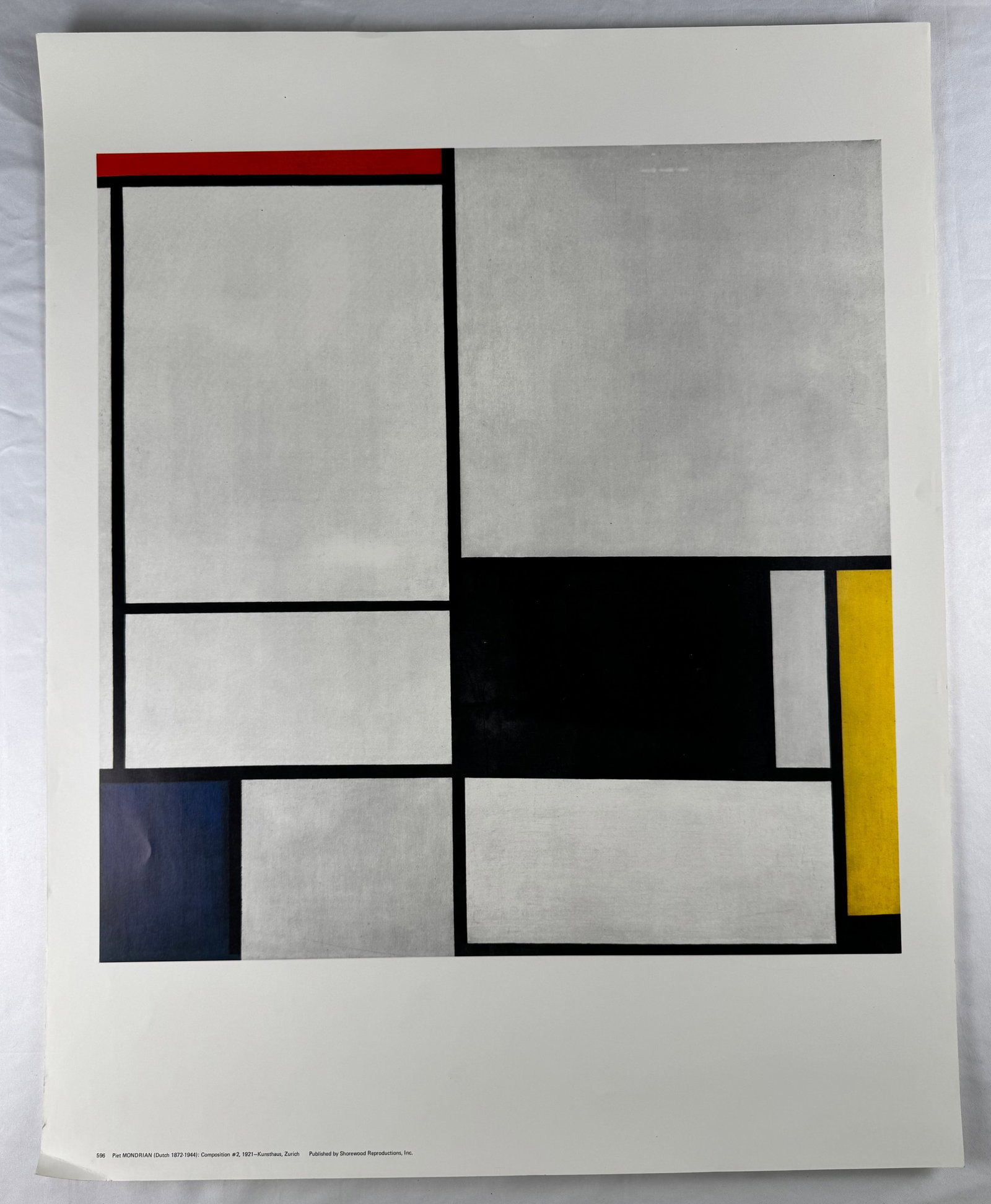Piet Mondrian Composition No 2 1921 Geometric Abstract Art Poster 22.5x28.5" (1 of 5)