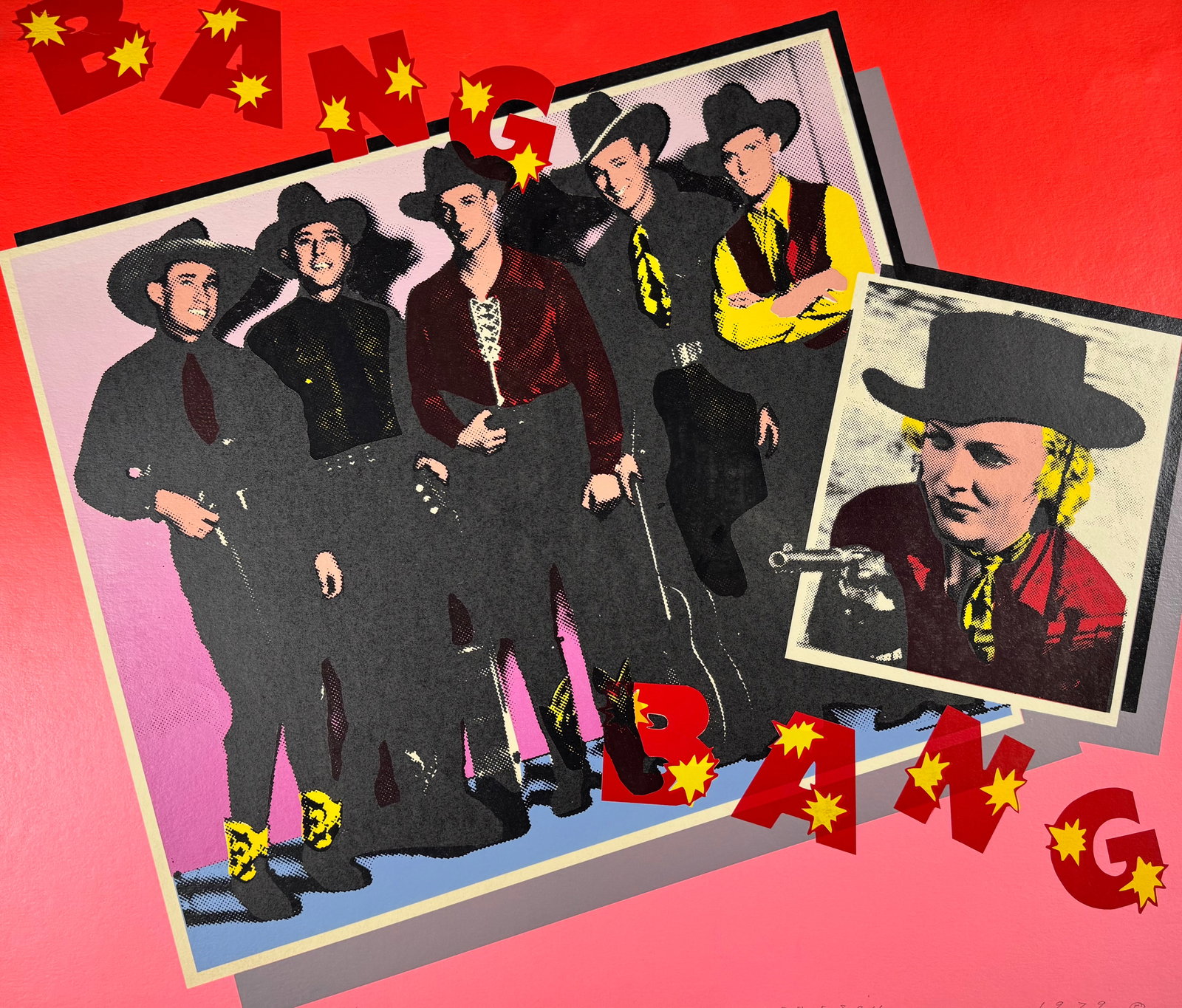 D Benesch Bang Bang Cowboy Pop Art Limited Edition Print 1979 26x22" (1 of 9)