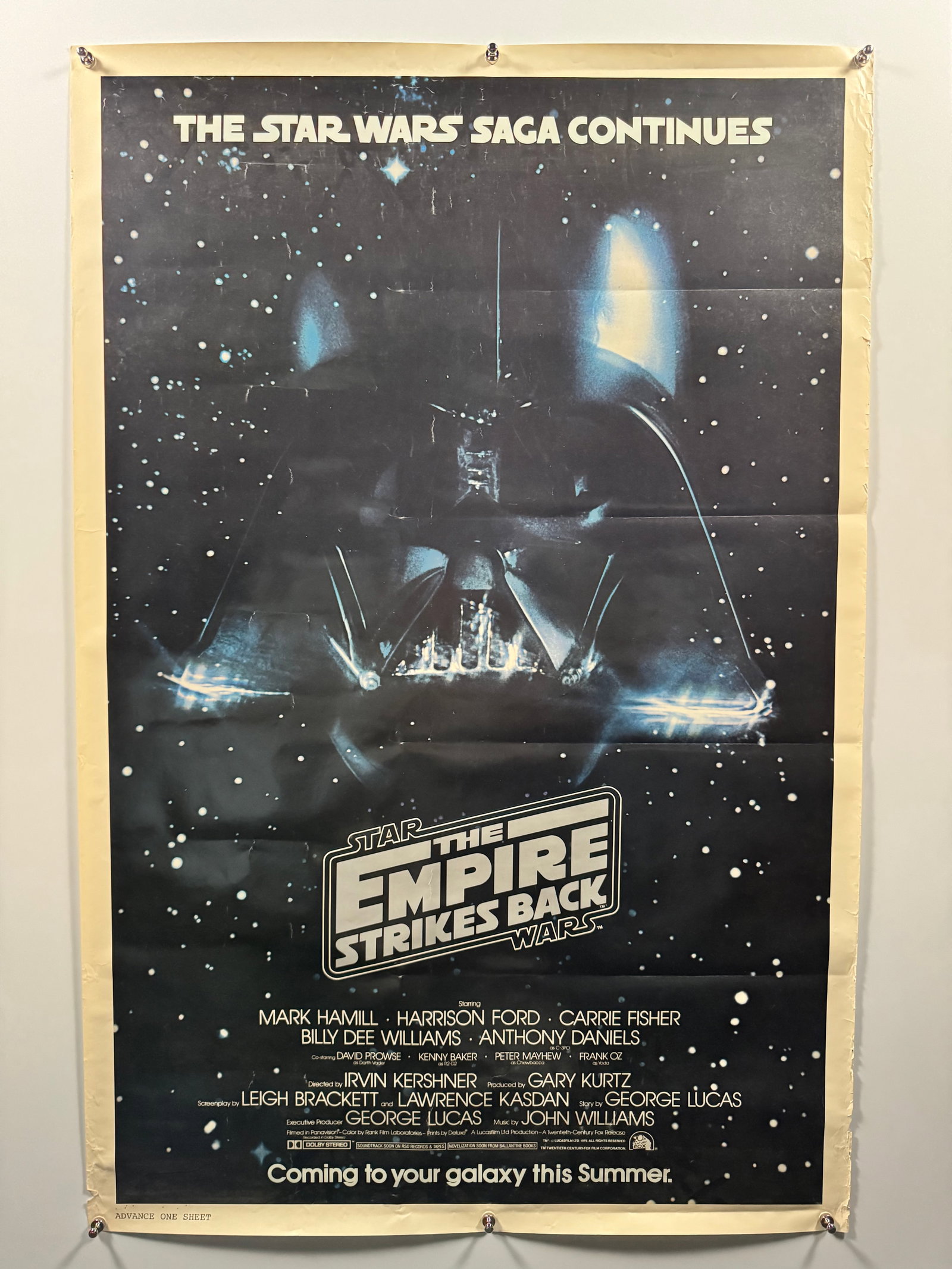 2001 A Space Odyssey 1968 Star Child One Sheet Poster 27x41 Kubrick: Original 1968 one sheet movie poster for 2001: A Space Odyssey directed by Stanley Kubrick and starring Keir Dullea and Gary Lockwood. Commonly referred to by collectors as the “Star Child” st