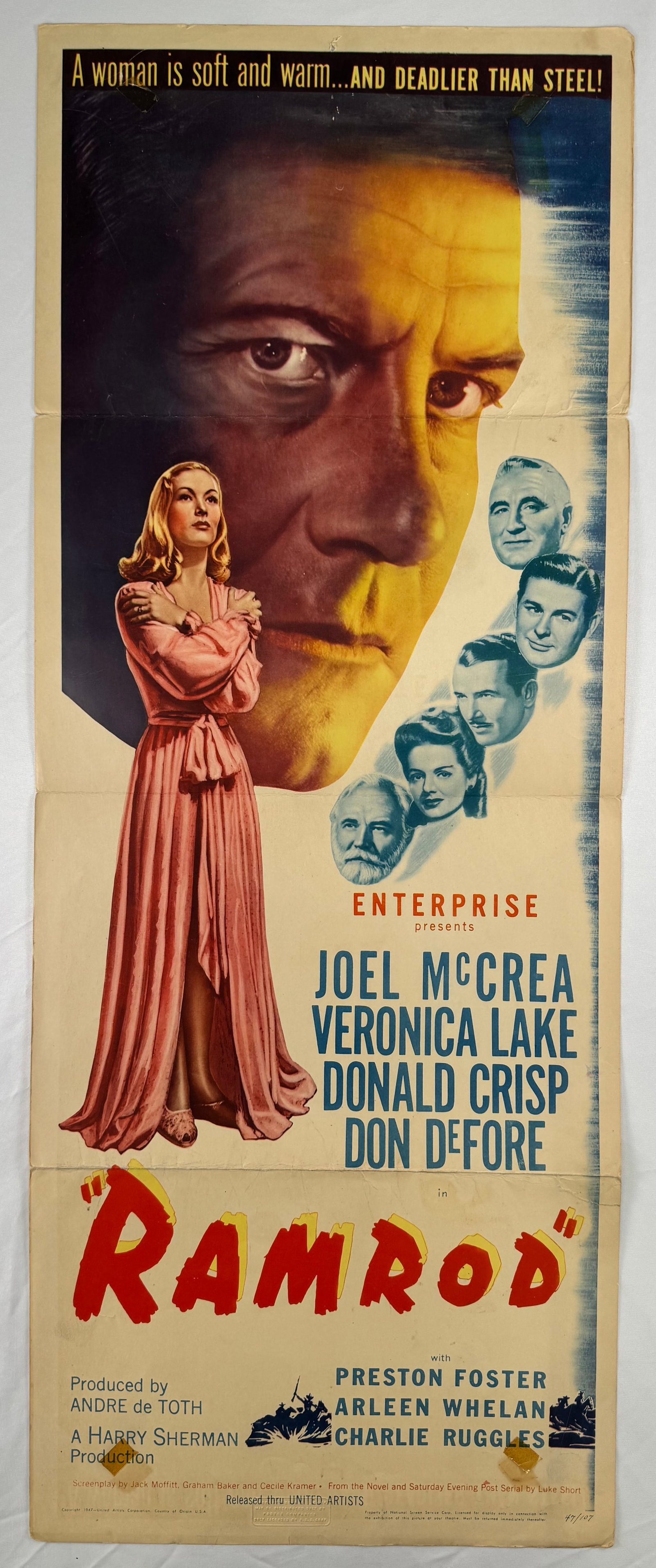 Ramrod (1947) Original Insert Movie Poster 14x36 Andre De Toth Joel McCrea (1 of 6)