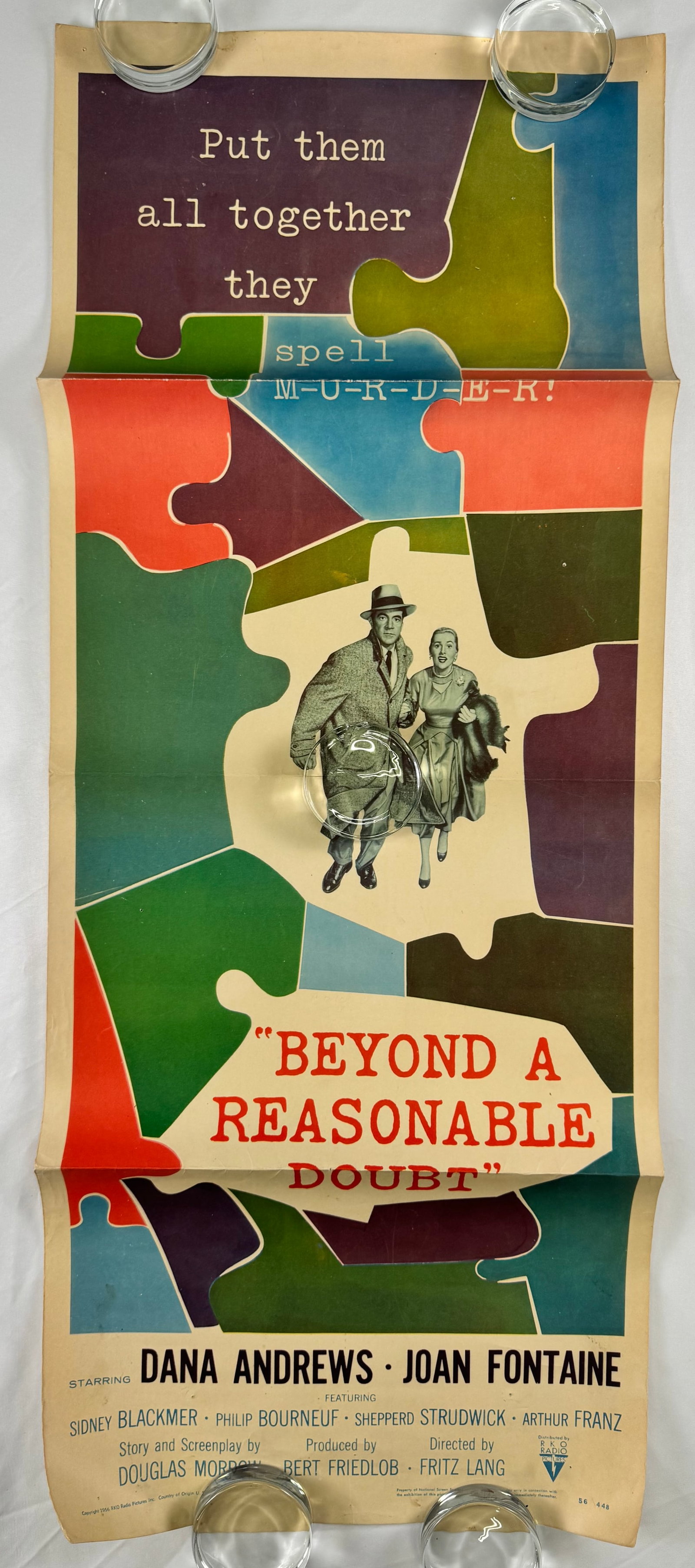 Beyond a Reasonable Doubt (1956) Original Insert Movie Poster Fritz Lang Dana Andrews (1 of 5)
