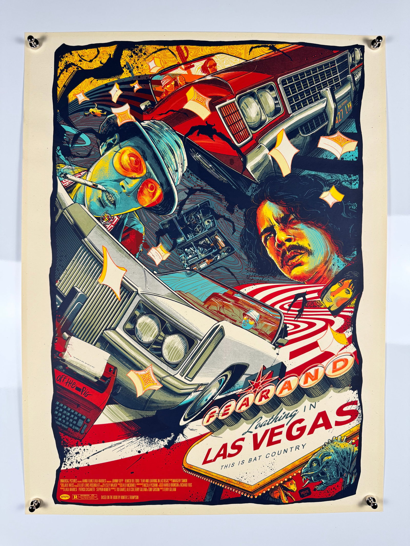 Cesar Moreno Fear and Loathing in Las Vegas Screen Print Poster COA (1 of 6)
