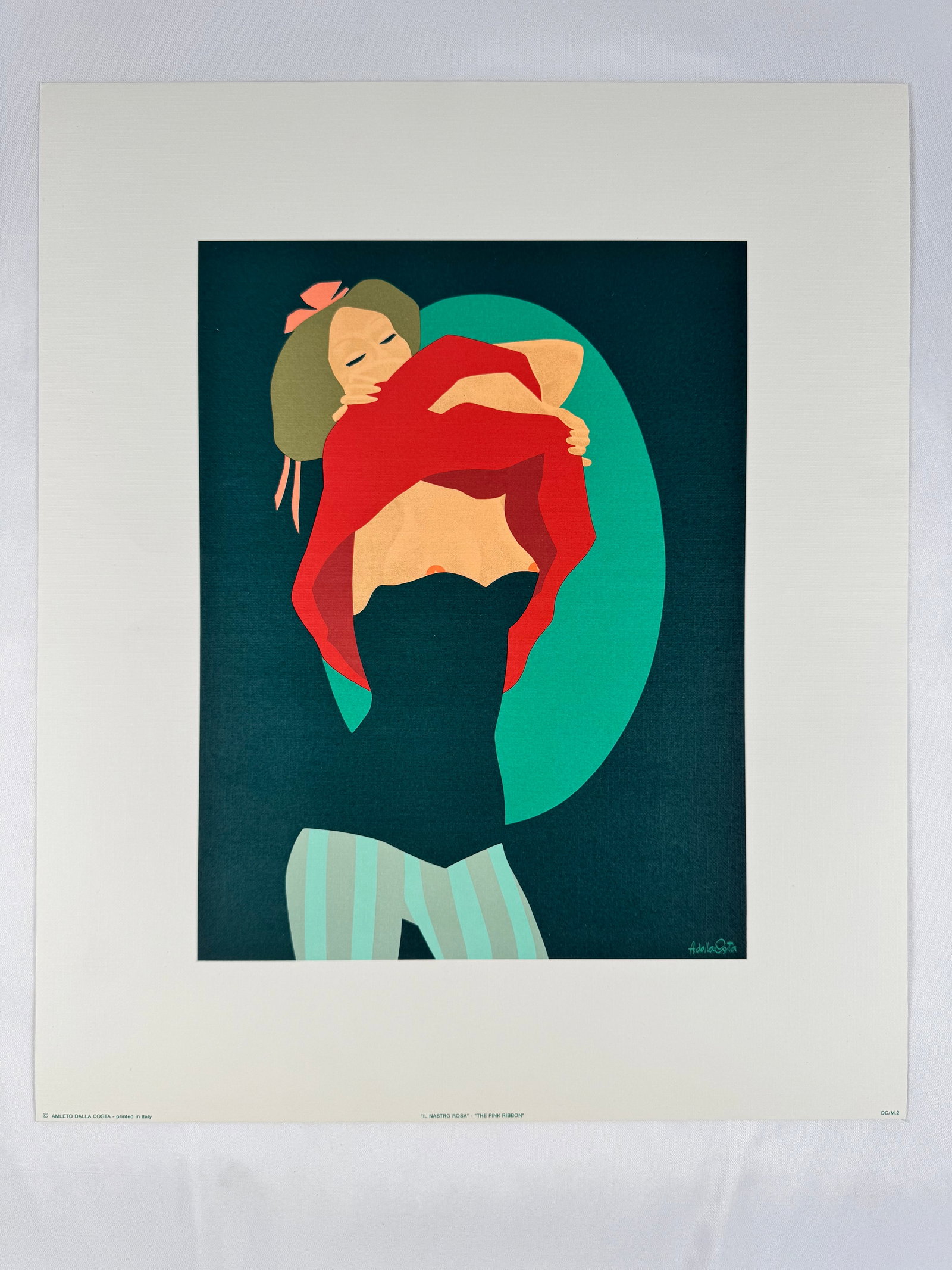 Amleto Dalla Costa "The Window" Original Illustration 12.5x15 Italian Female Form Art Print: Amleto Dalla Costa (1929–2024) was a Milan-born Italian artist whose elegant, graphic style bridged poster design, printmaking, and figurative fine art. Trained in the visual arts during Italy’s p