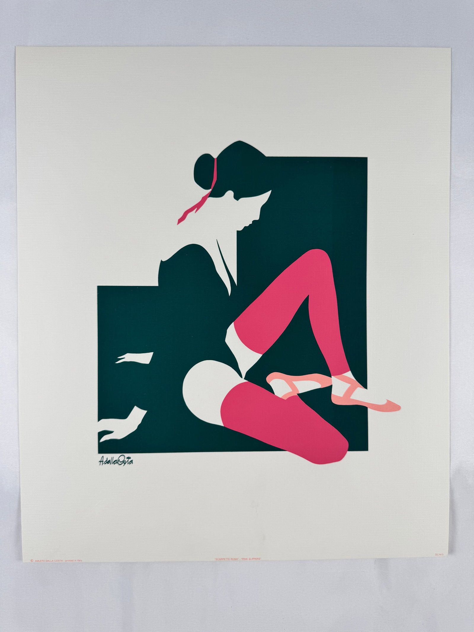 Amleto Dalla Costa "Feminine Radiance" Original Illustration 12.5x15 Italian Female Form Art Print: Amleto Dalla Costa (1929–2024) was a Milan-born Italian artist whose elegant, graphic style bridged poster design, printmaking, and figurative fine art. Trained in the visual arts during Italy’s p