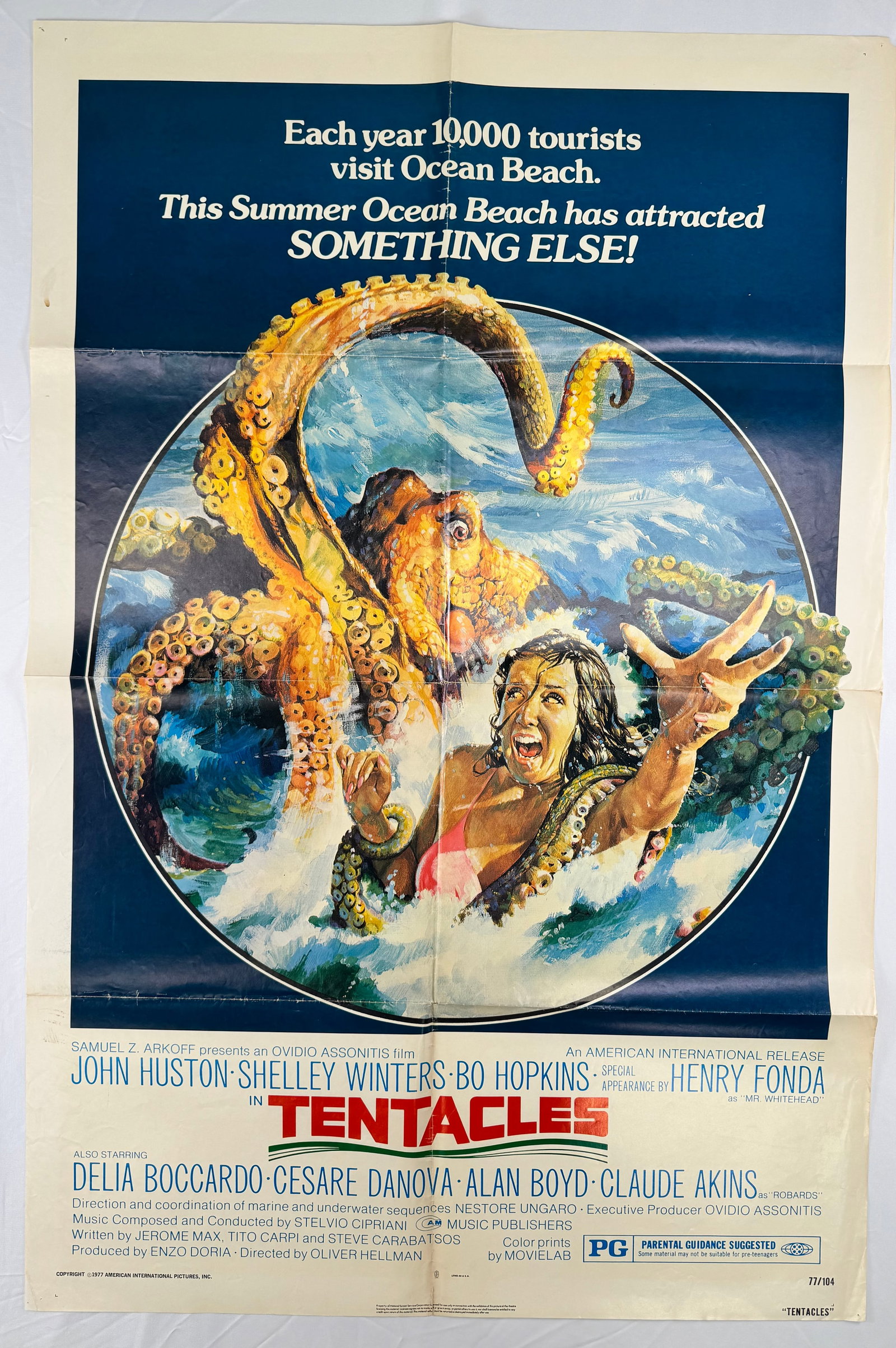 Tentacles (1977) Original One Sheet Movie Poster Ovidio G Assonitis John Huston (1 of 5)