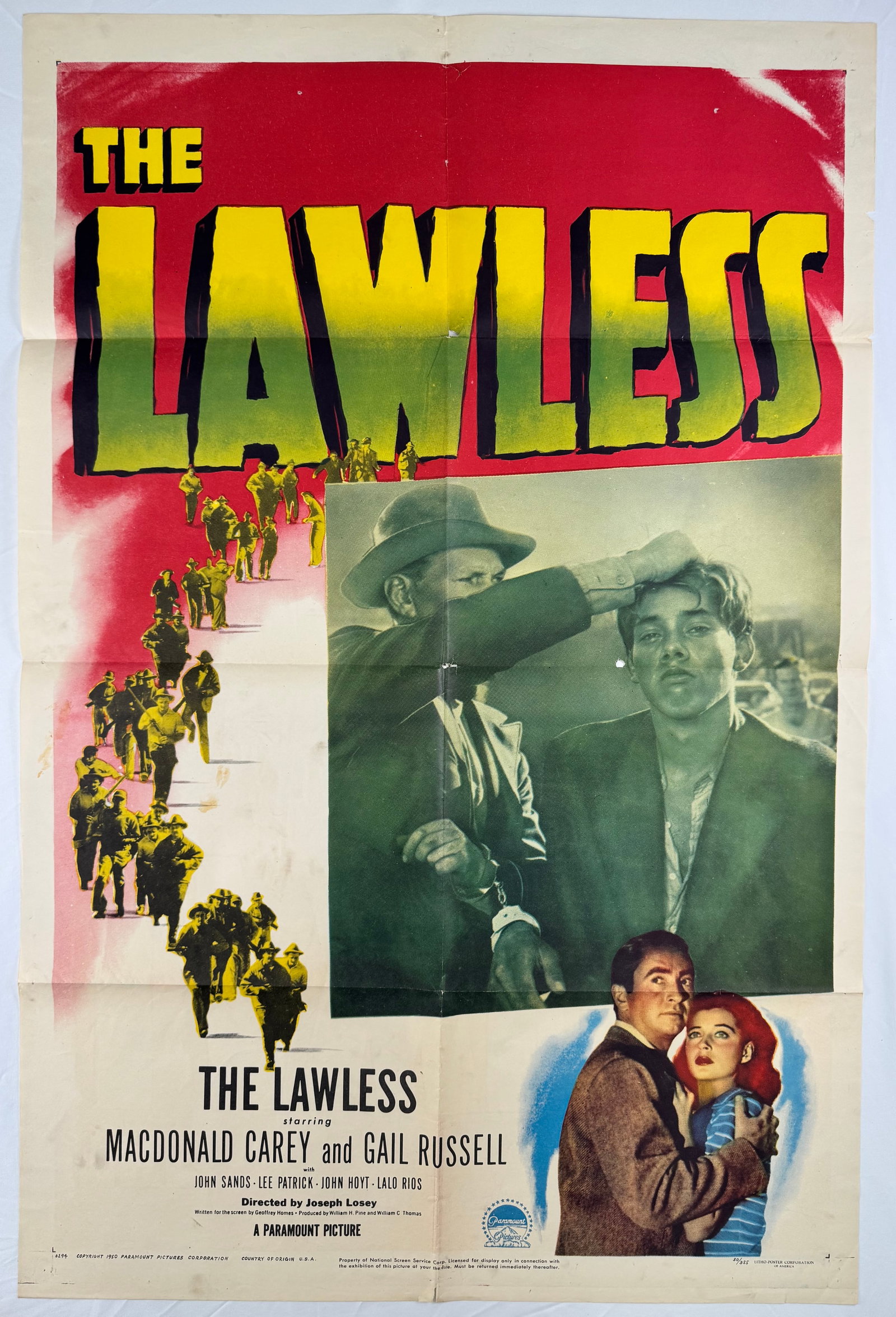 The Lawless (1950) Original One Sheet Movie Poster Joseph Losey Macdonald Carey (1 of 8)
