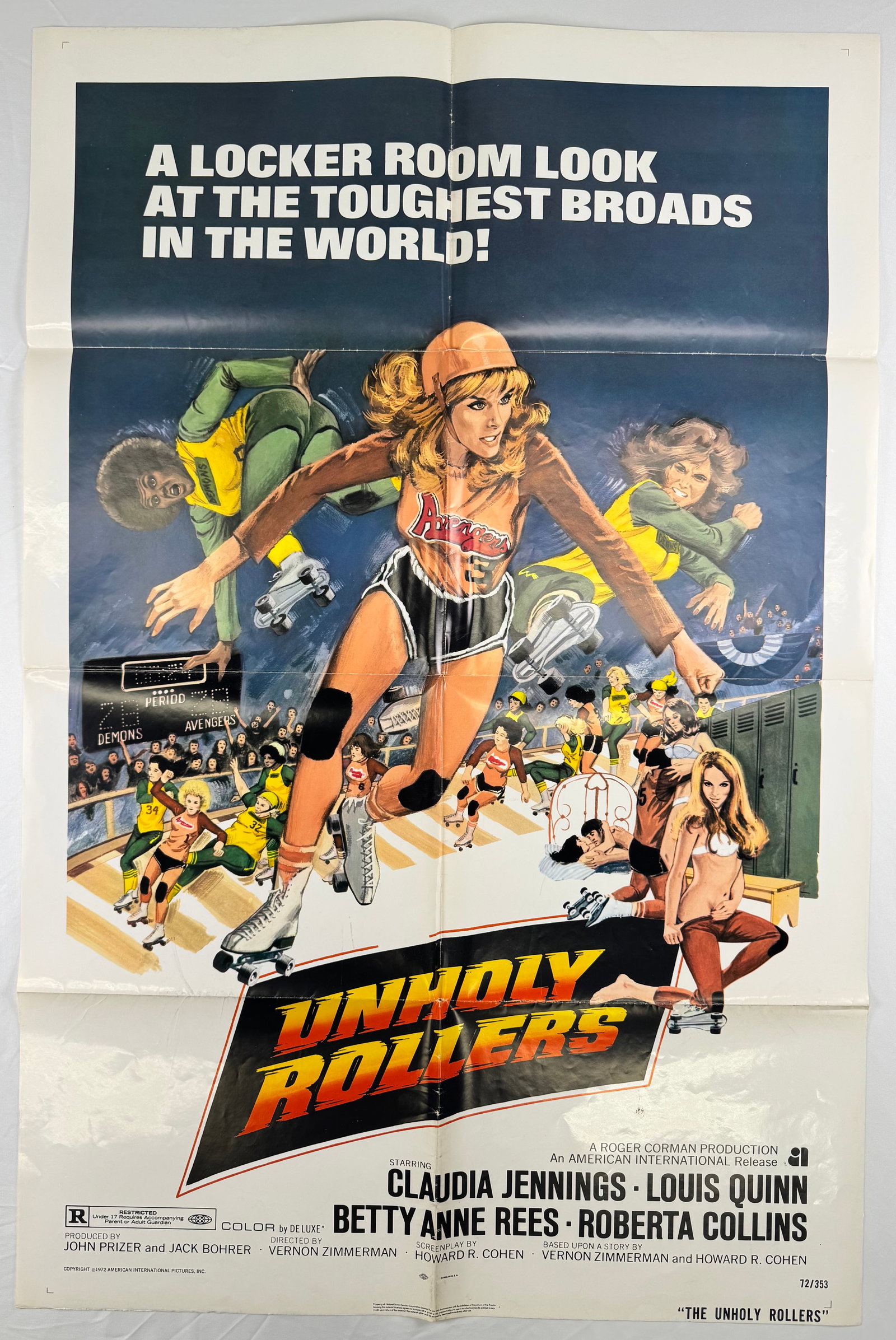 The Unholy Rollers (1972) Original One Sheet Movie Poster Vernon Zimmerman Claudia Jennings (1 of 6)