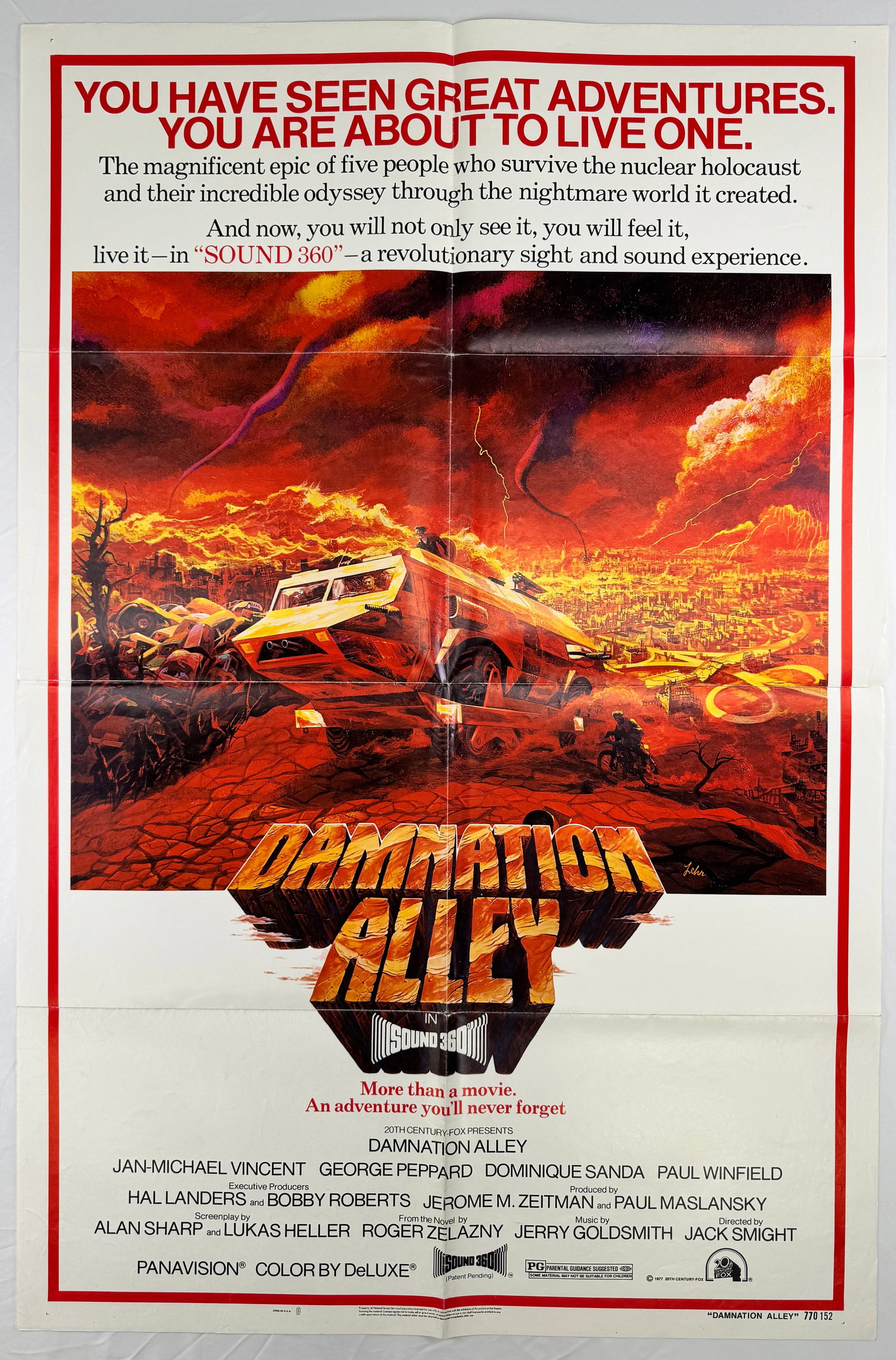 Damnation Alley (1977) Original One Sheet Movie Poster Jack Smight Jan-Michael Vincent (1 of 5)