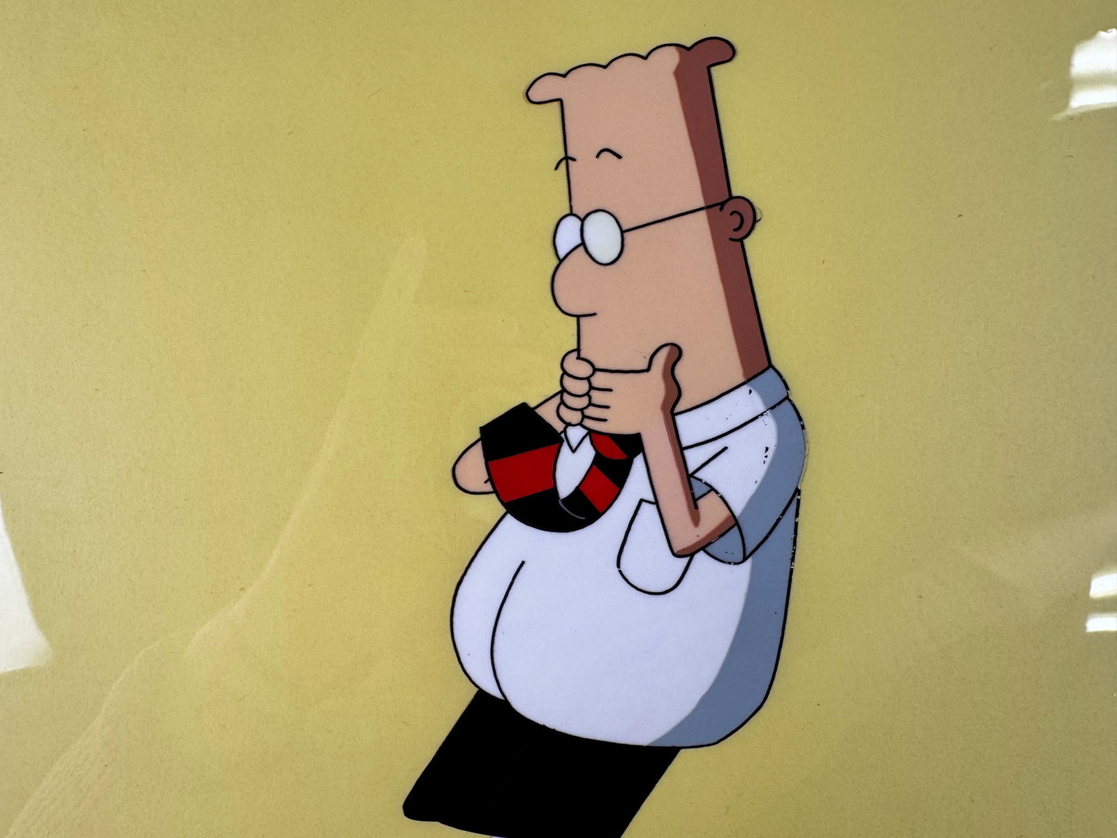 Dilbert Original Animation Production Cel Dilbert Thinking Pose Signed Seth Kearsley COA (1 of 7)
