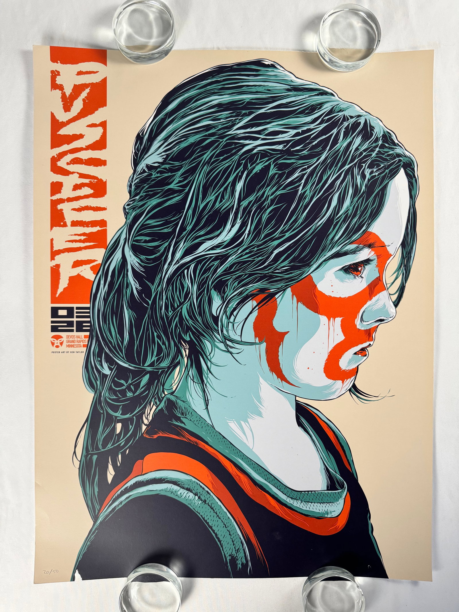 Puscifer By Ken Taylor Numbered 20/50 Concert Poster Orange Grand Rapids 2016: Puscifer is an American rock group formed in Los Angeles by Maynard James Keenan, lead singer of Tool and A Perfect Circle. Initially Keenan was the only permanent member and he considered the project
