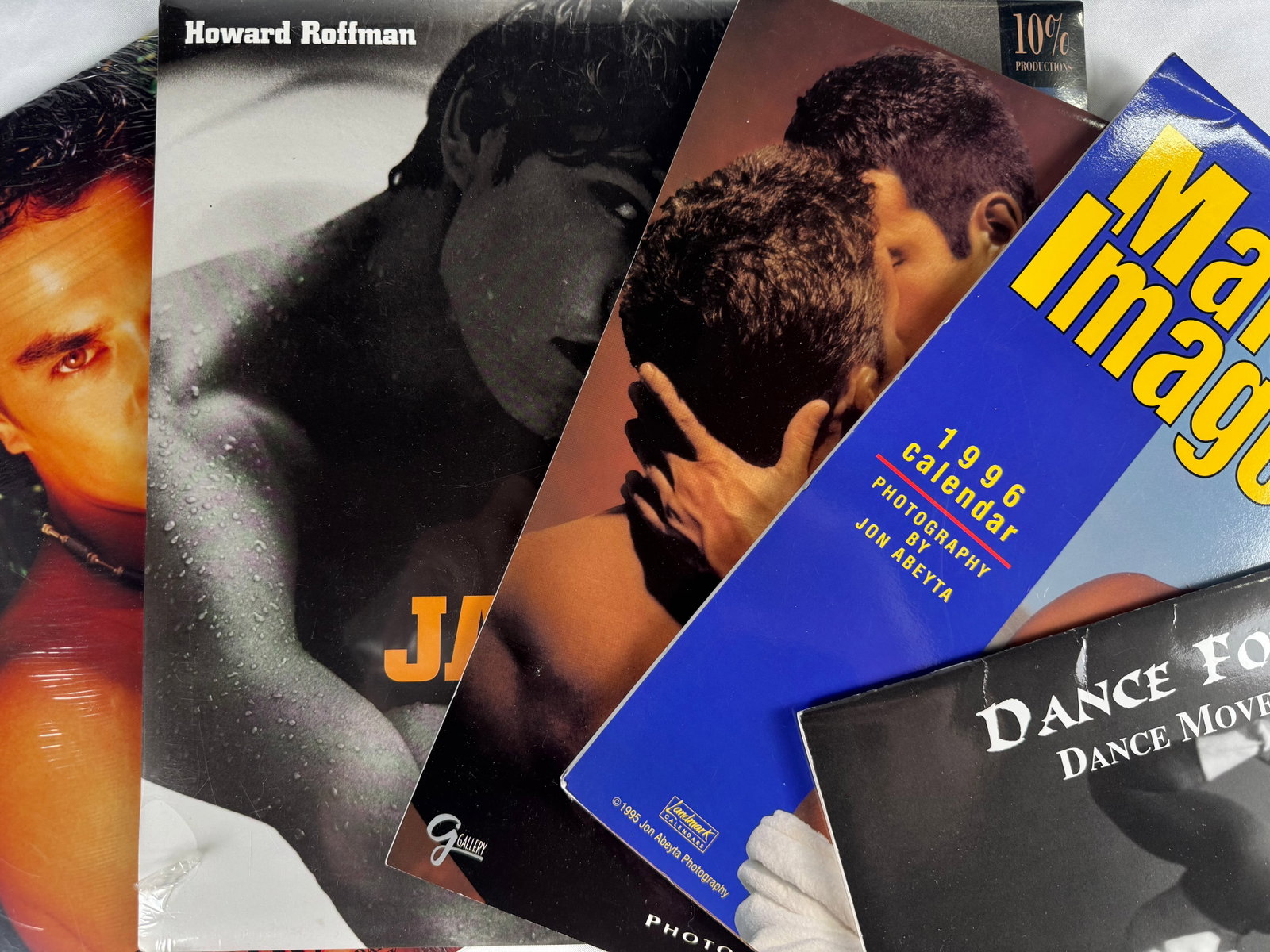 Howard Roffman Ed Freeman Jon Abeyta Male Calendars Lot of 5 Gay Male Interest: Includes Sons of Adonis 2001, Jagged Youth 2001 by Howard Roffman, Idols 2001 by Ed Freeman, Male Image 1996 by Jon Abeyta, and Dance Forum 2001. Commercial male photography wall calendars.