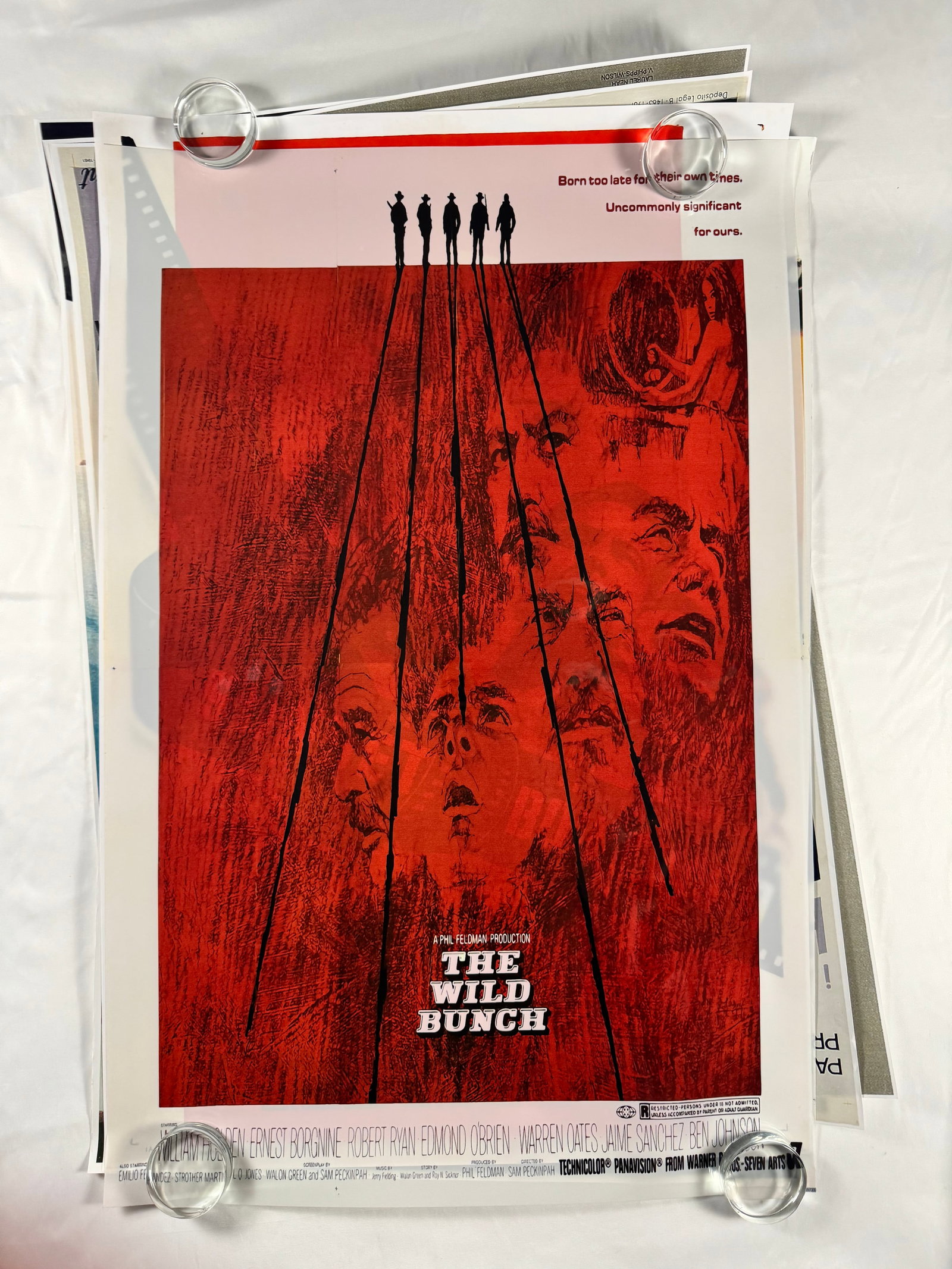Cult Horror & Exploitation Reprint Movie Posters Lot of 8: Lot of eight reprint movie posters featuring cult, horror, and exploitation cinema titles including The Wild Bunch, The Wasp Woman, Sunset Boulevard, Psycho, The Elephant Man, Santa Sangre, Savage Str