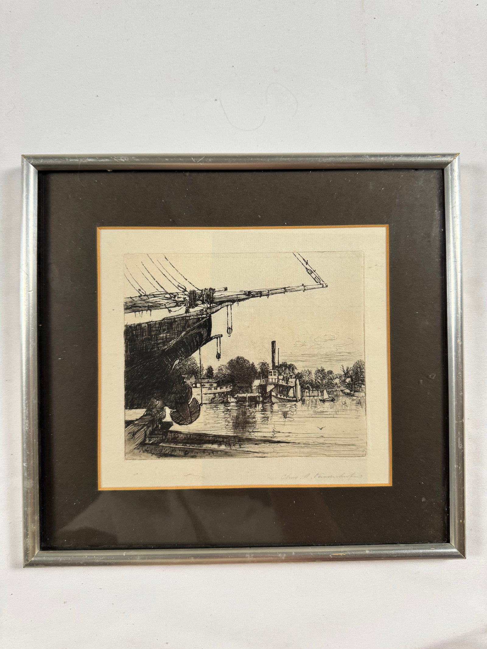 Sir David Young Cameron The Canongate Tolbooth 1904 Etching Framed 7x5 (13) (1 of 5)