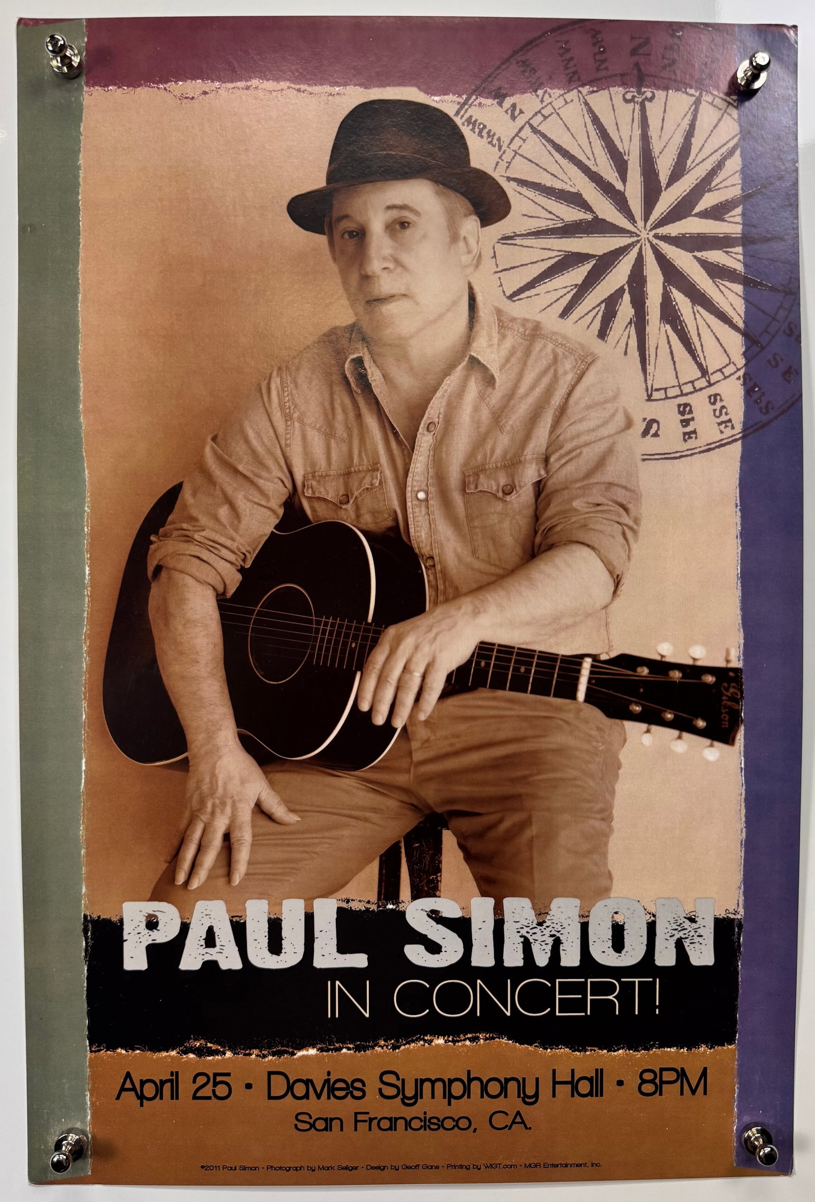 Paul Simon 2011 Davies Symphony Hall San Francisco Concert Promotional Tour Poster (1 of 4)
