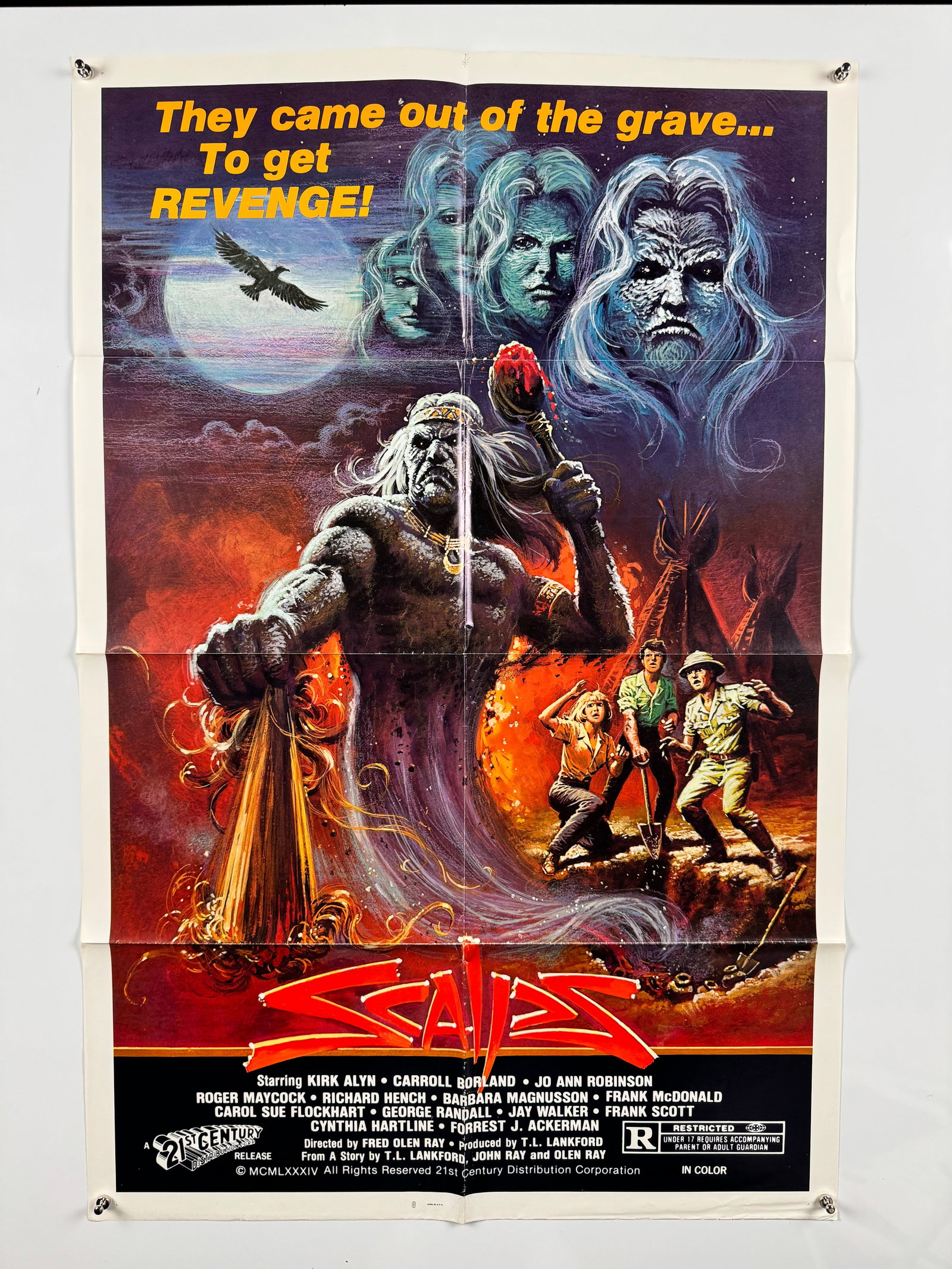 Scalps 1983 Original US One Sheet Movie Poster Fred Olen Ray Indian Burial Ground Horror Film (1 of 6)