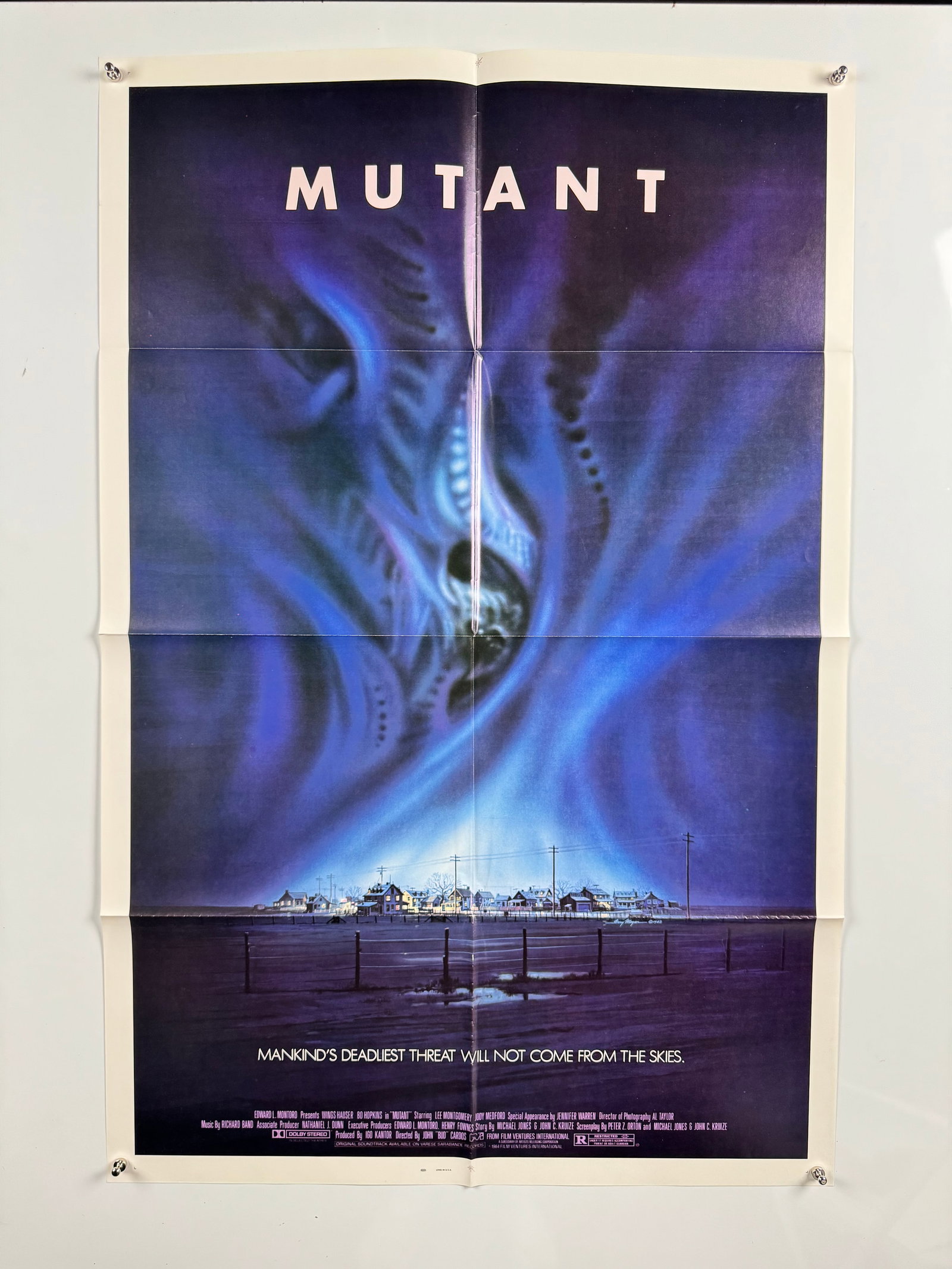 Mutant 1984 Original US One Sheet Movie Poster Wings Hauser Bo Hopkins Zombie Horror Film (1 of 6)